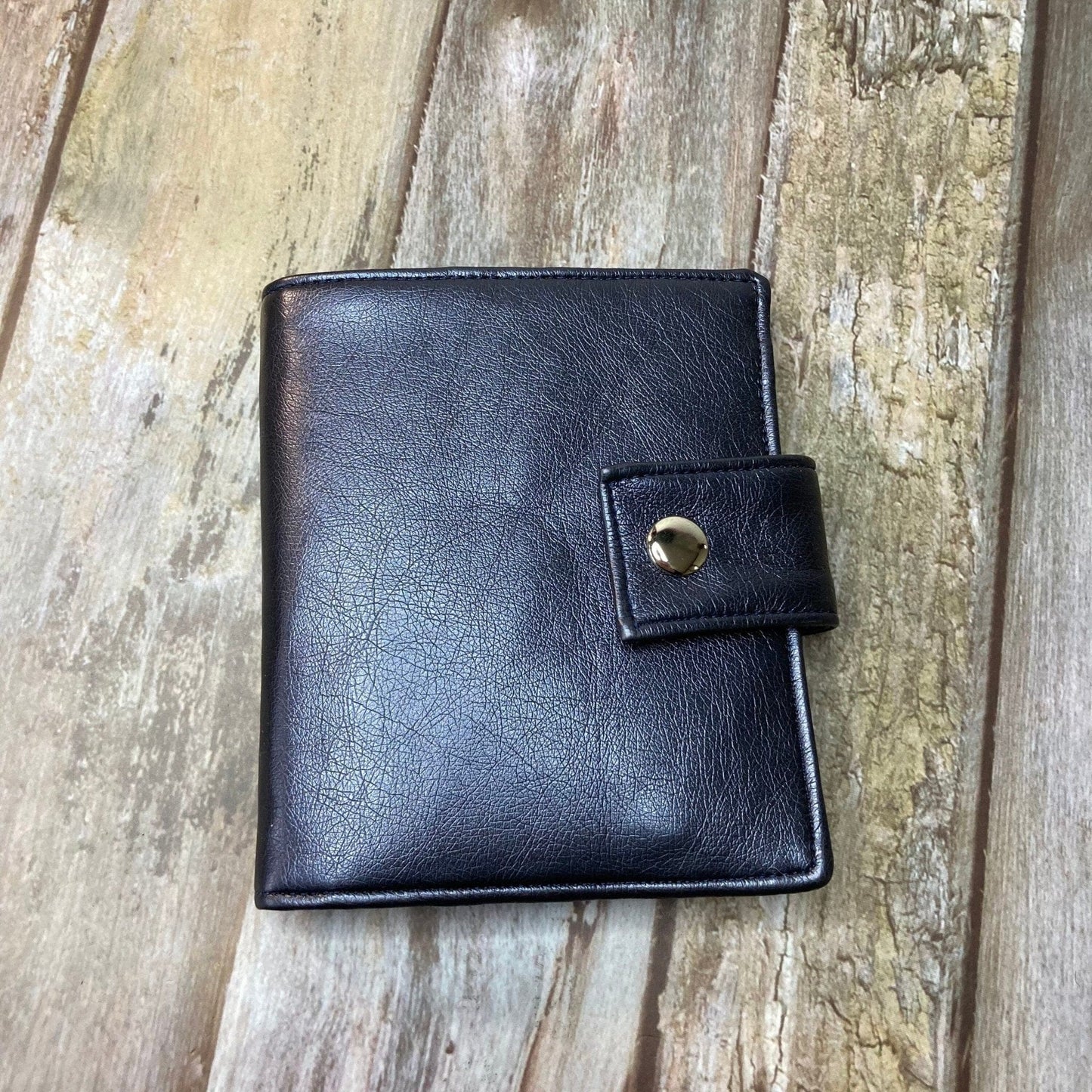 Faux Leather Bi-Fold Wallet | Navy