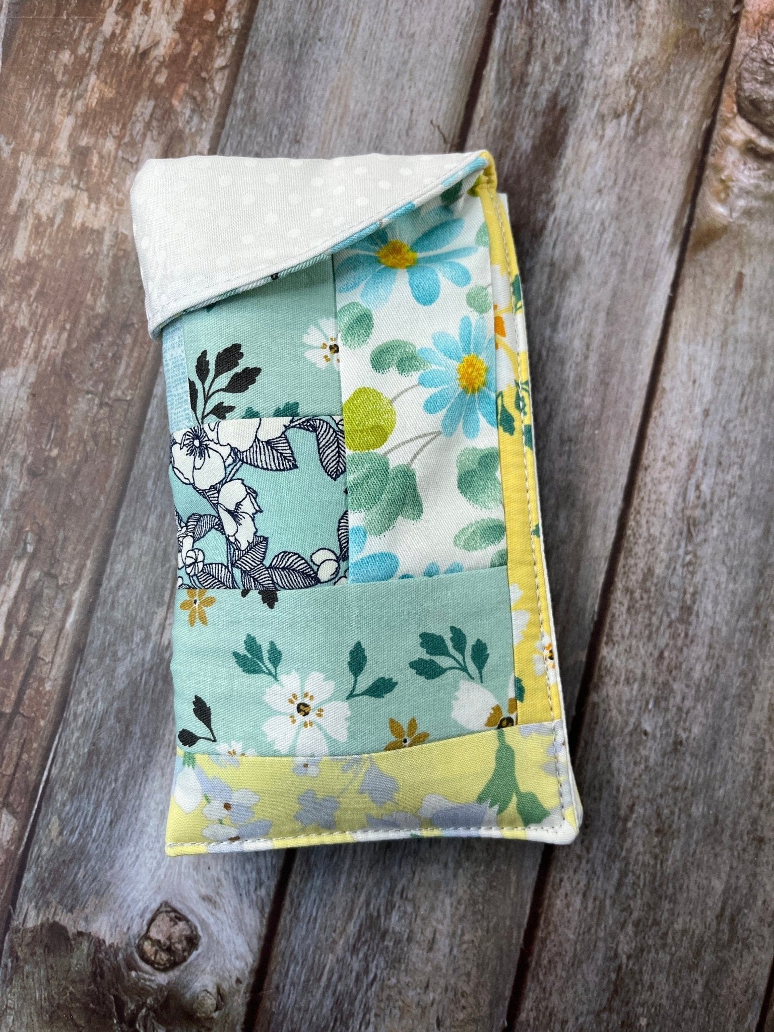 Glasses Case | Mint, Lemon, White Patchwork