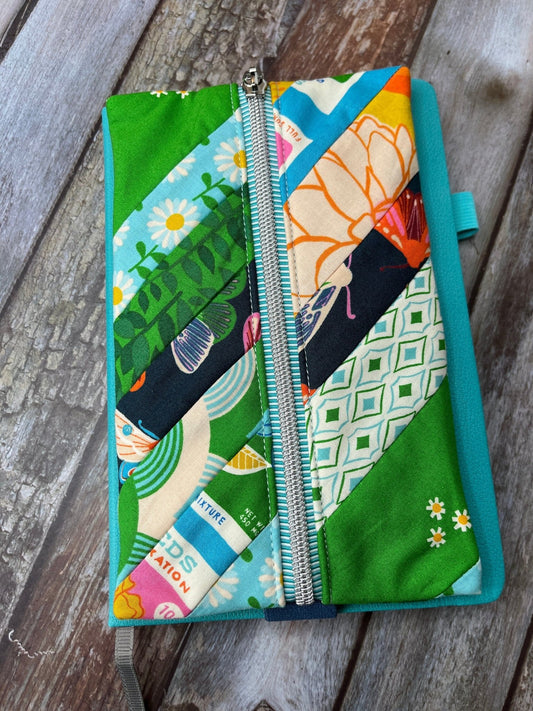 Green Blue Orange Patchwork Notebook Pencil Case - Uphouse Crafts