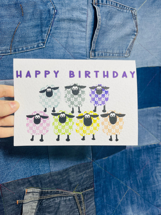 Greetings Card | Cute Sheep - Personalised Birthday Card, Anniversary Card, Valentines Card