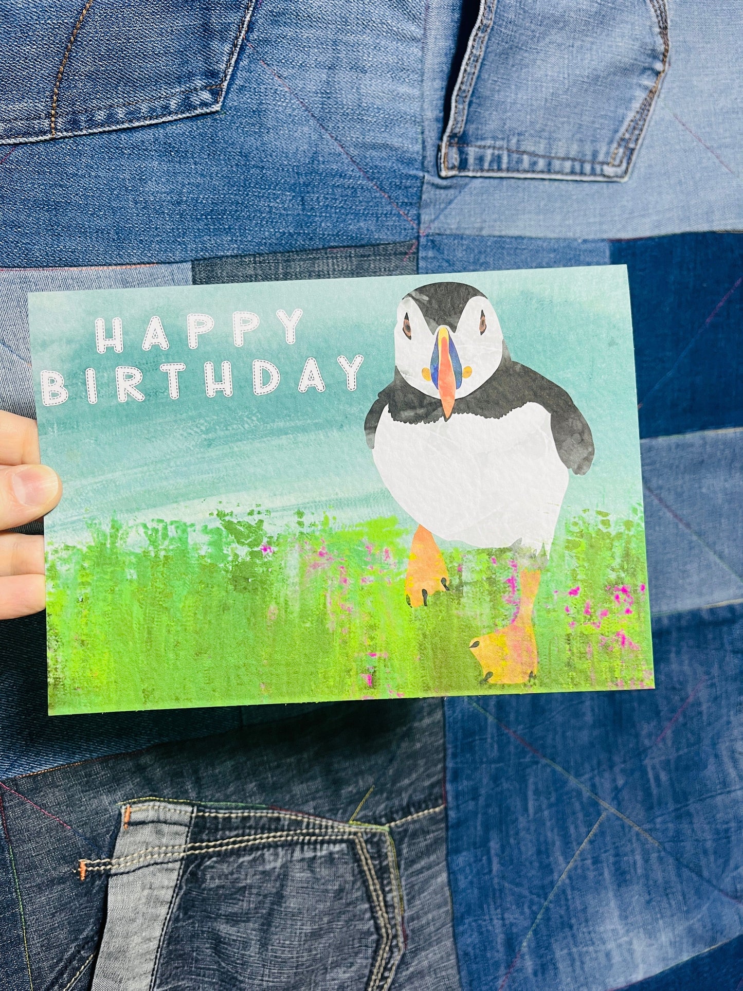 Greetings Card | Puffin Along - Personalised Birthday Card, Anniversary Card, Valentines Card