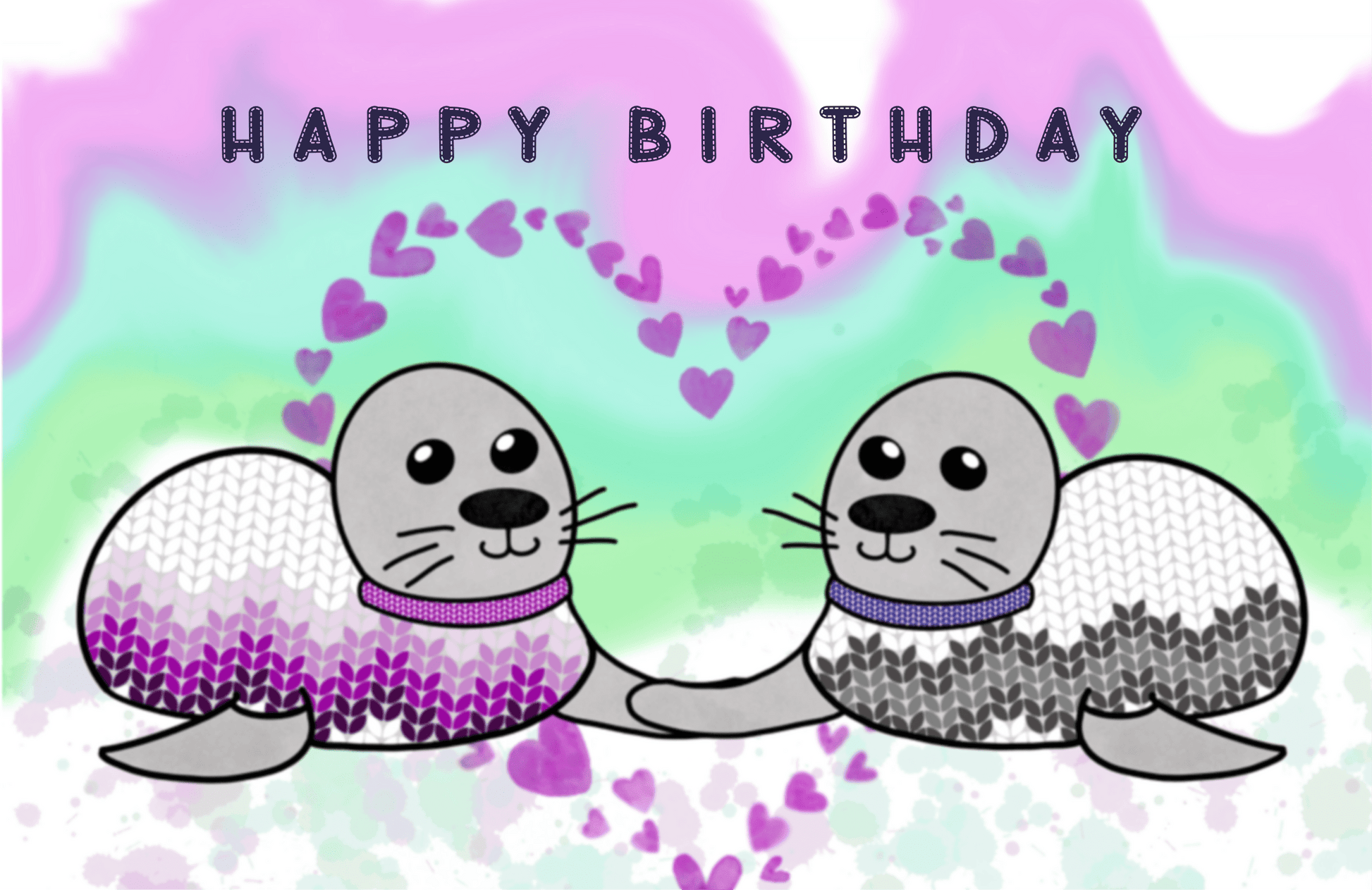 Greetings Card | Selkie Love - Personalised Birthday Card, Anniversary Card, Valentines Card