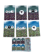 Greetings Card | Shetland - Set of 6 Sheep Notecards | Blue & Teal - Uphouse Crafts