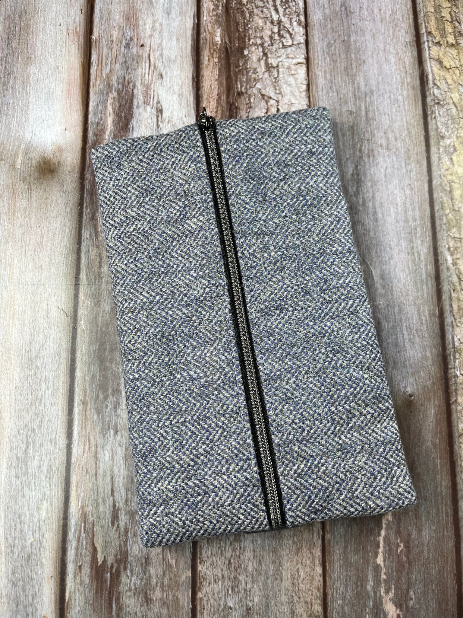 Grey Shetland Tweed Notebook Pencil Case - Uphouse Crafts