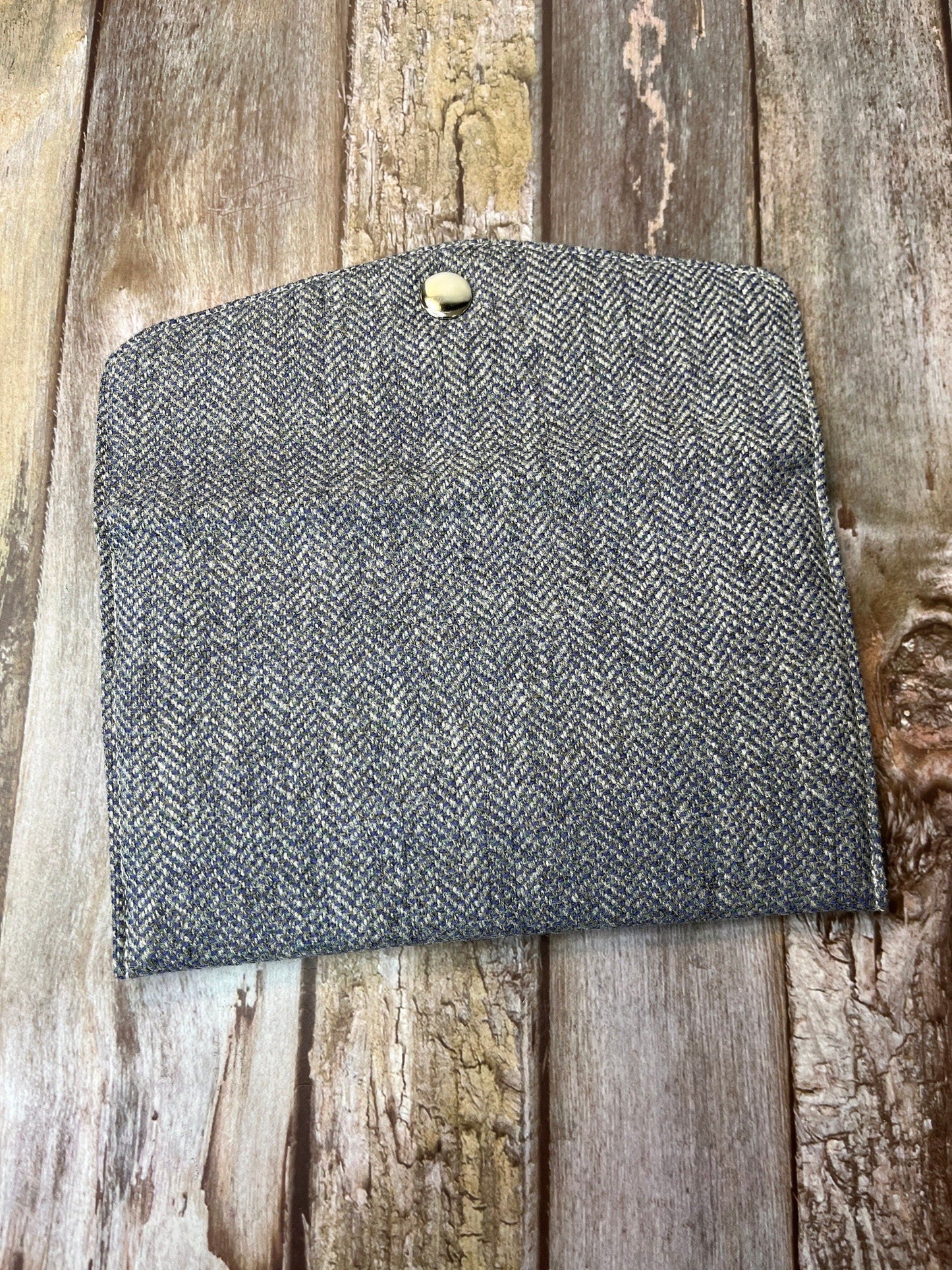 Grey Tweed Slim Purse | Patchwork Purse | Phone Clutch Wallet