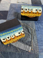 Hand Knitted Fair Isle Purse | Mustard Sheep - Uphouse Crafts