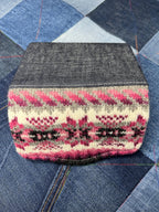 Handknitted Fair Isle Purse | Pink Grey Star - Uphouse Crafts