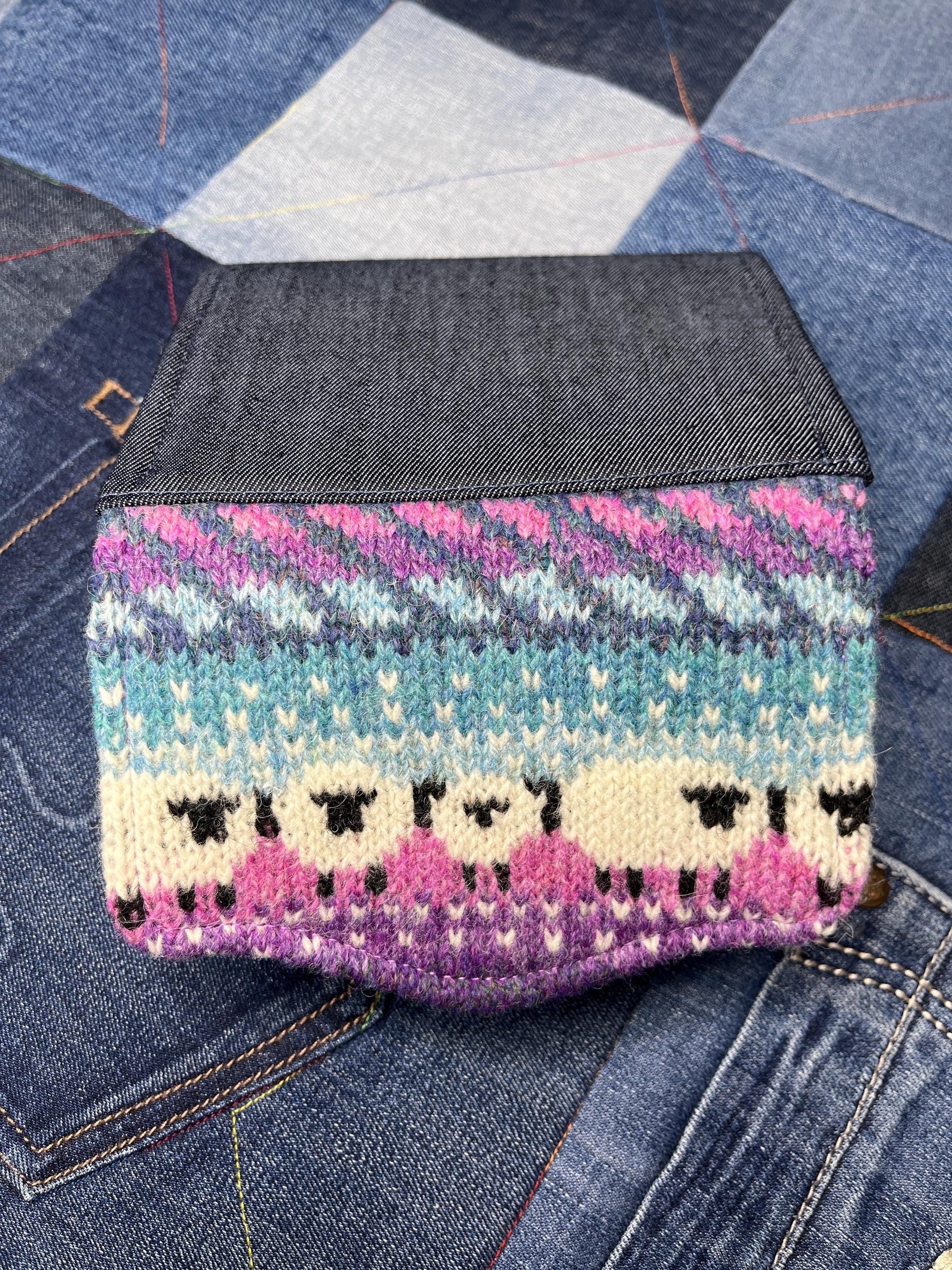 Handknitted Fair Isle Purse | Twilight Sheep - Uphouse Crafts