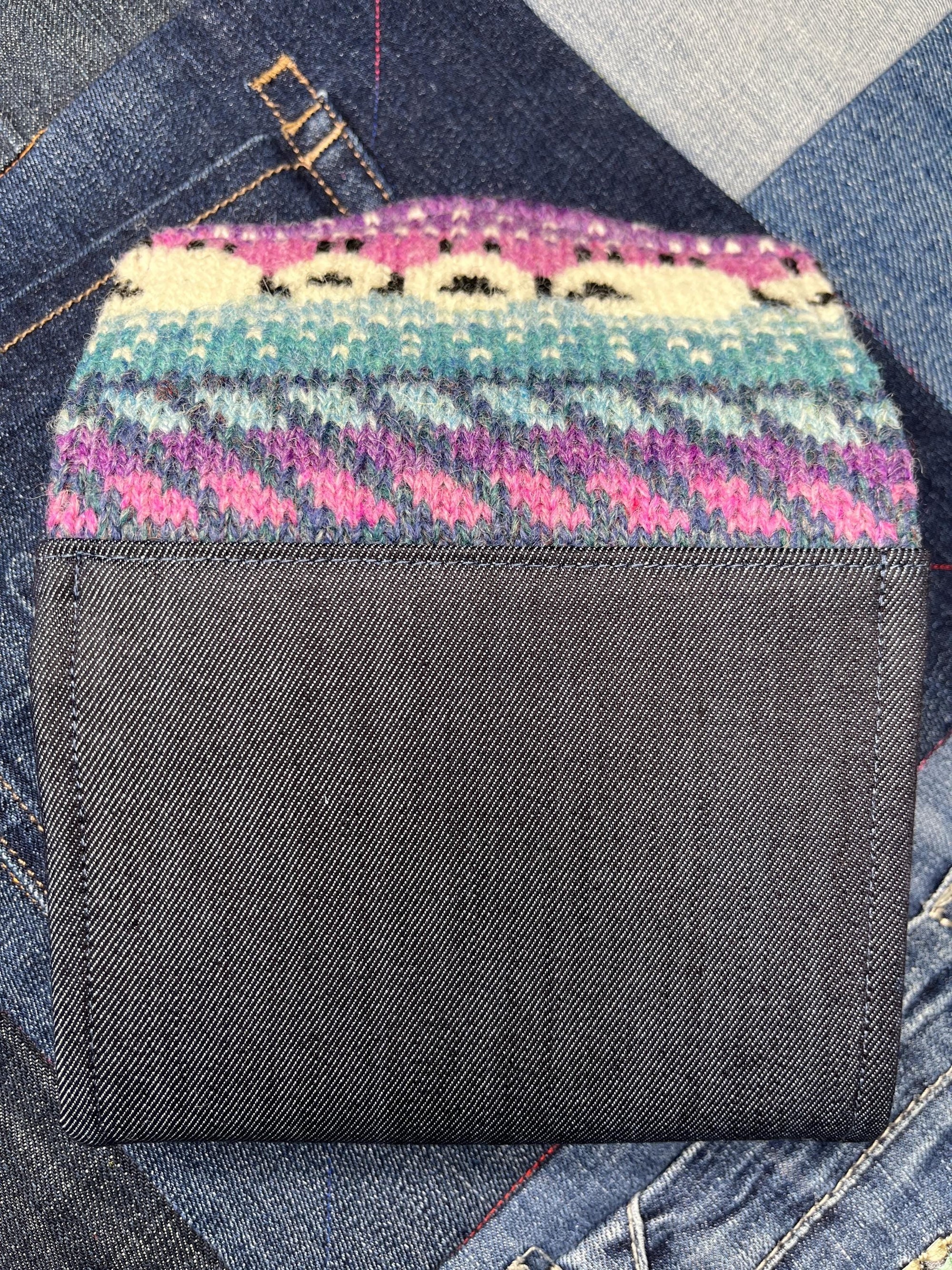 Handknitted Fair Isle Purse | Twilight Sheep - Uphouse Crafts