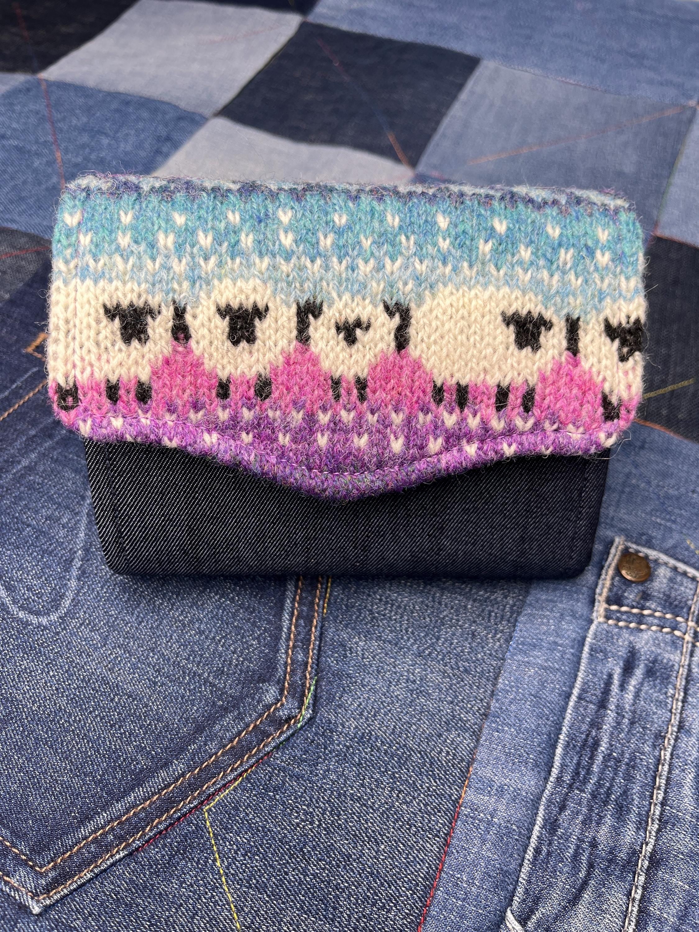 Handknitted Fair Isle Purse | Twilight Sheep - Uphouse Crafts
