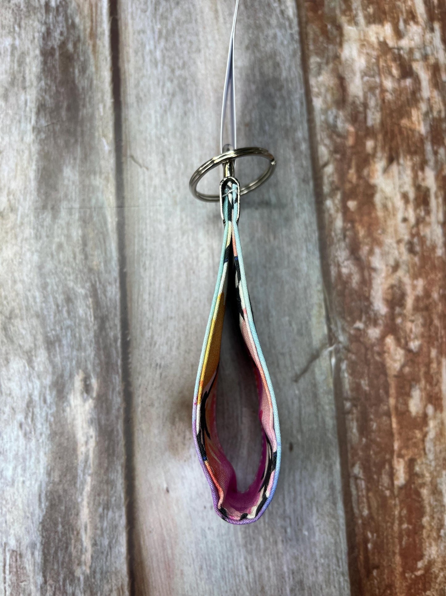 Handmade Cotton Rainbow Orca Keyring