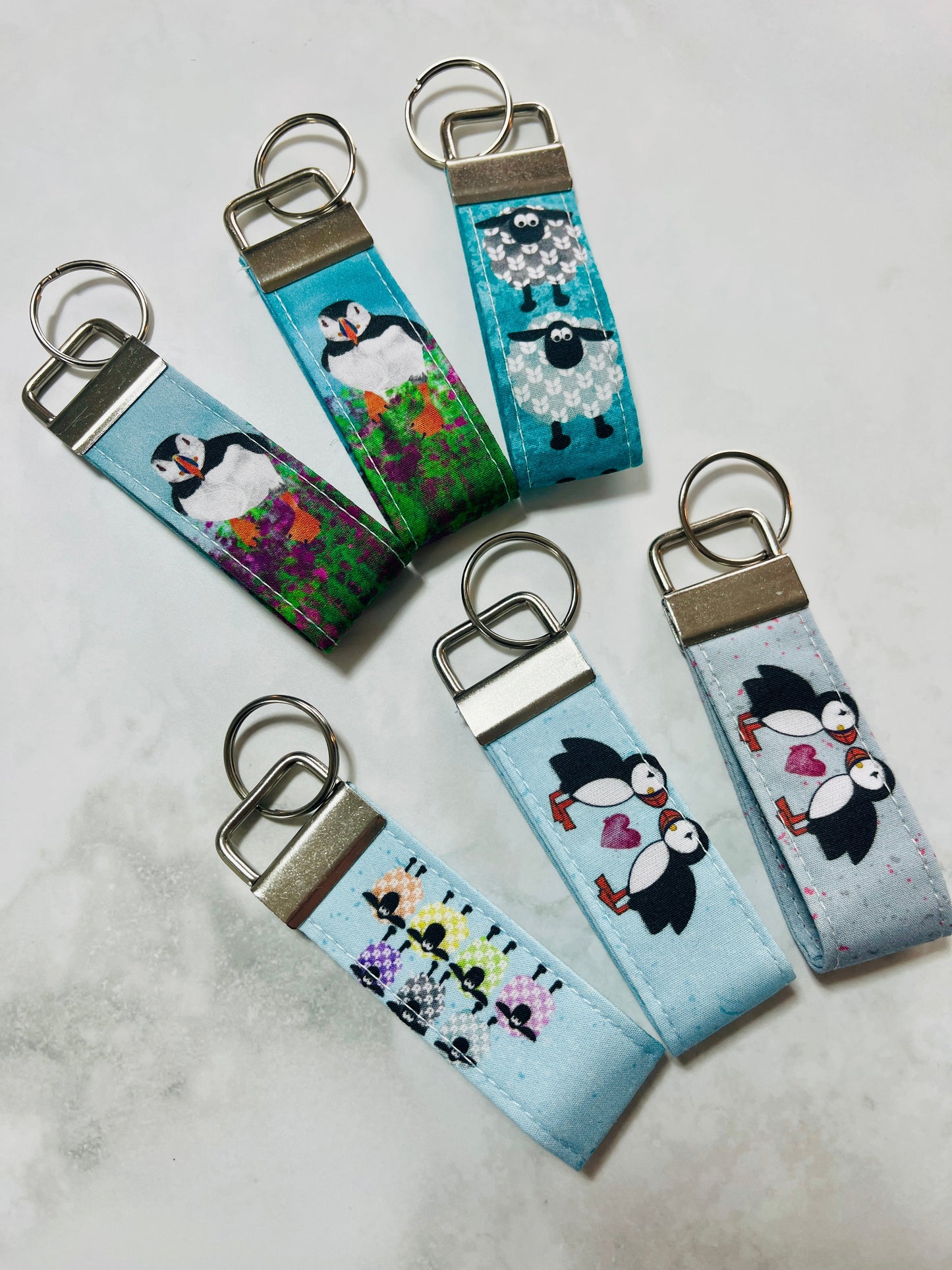 Handmade Puffin / Sheep Keyring - Uphouse Crafts