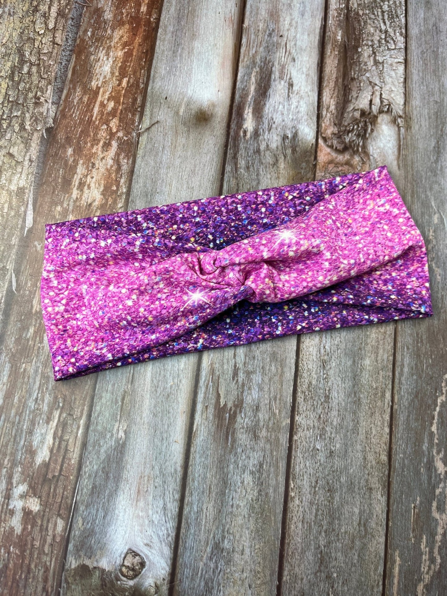 Headband Faux Knot - size adult - Purple Glitter, Purple Marble - Uphouse Crafts