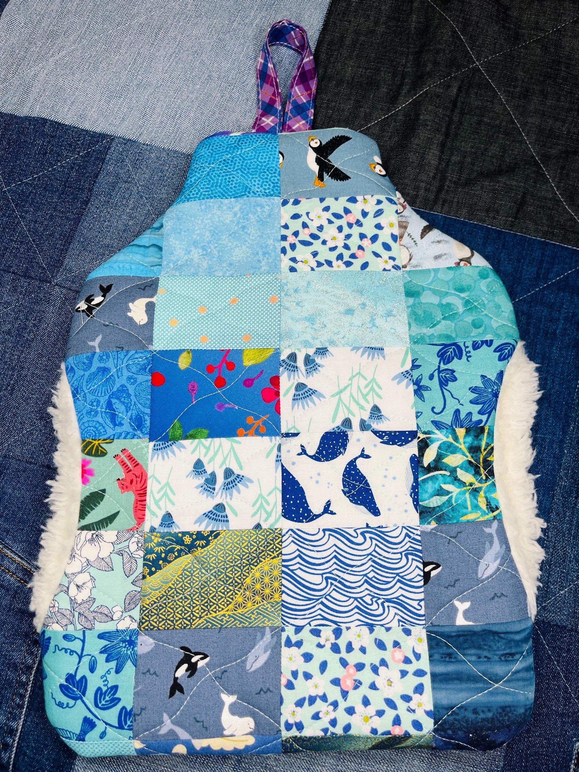 Hot Water Bottle Cover | Blue Mint Patchwork