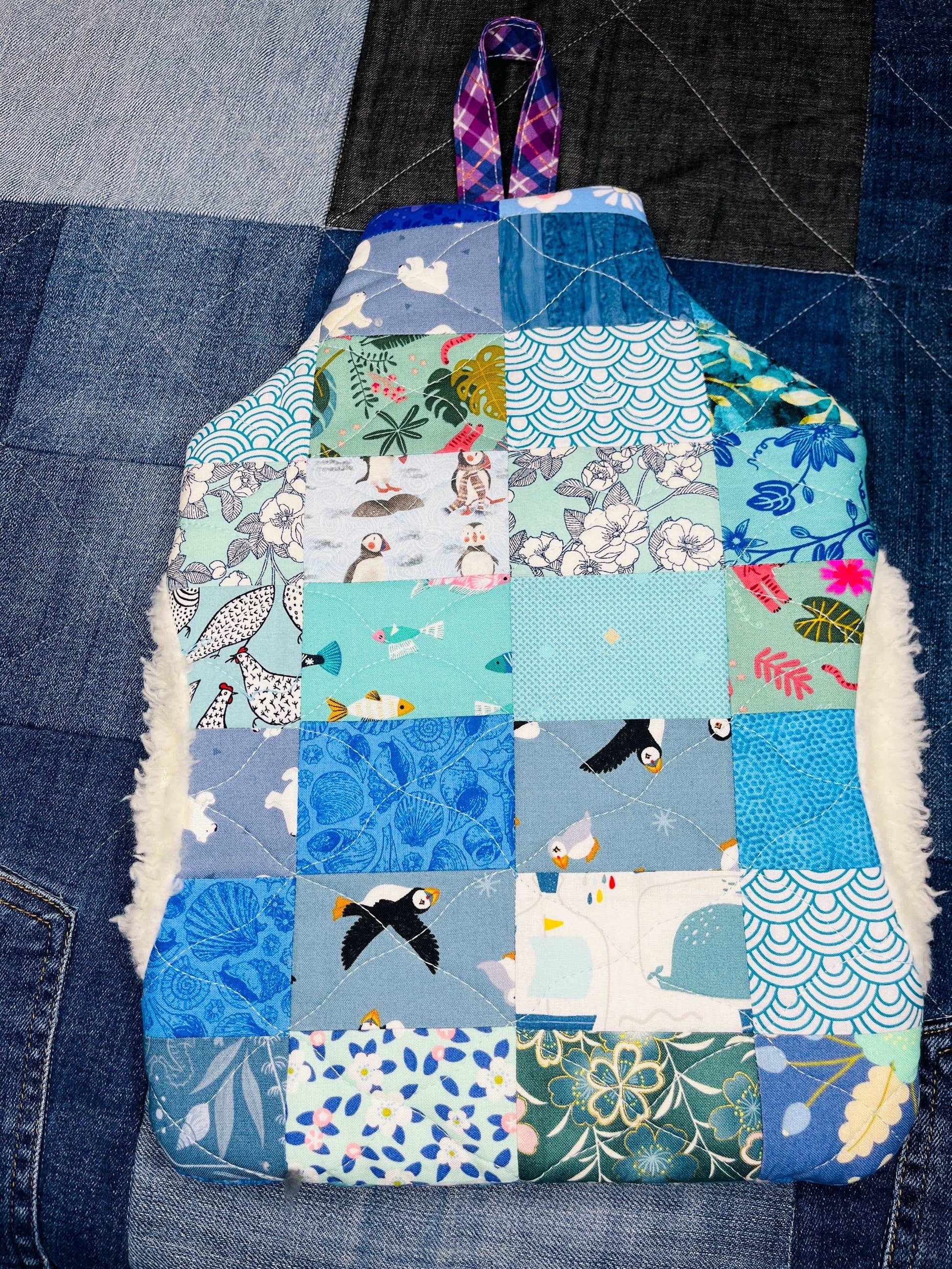 Hot Water Bottle Cover | Blue Mint Patchwork