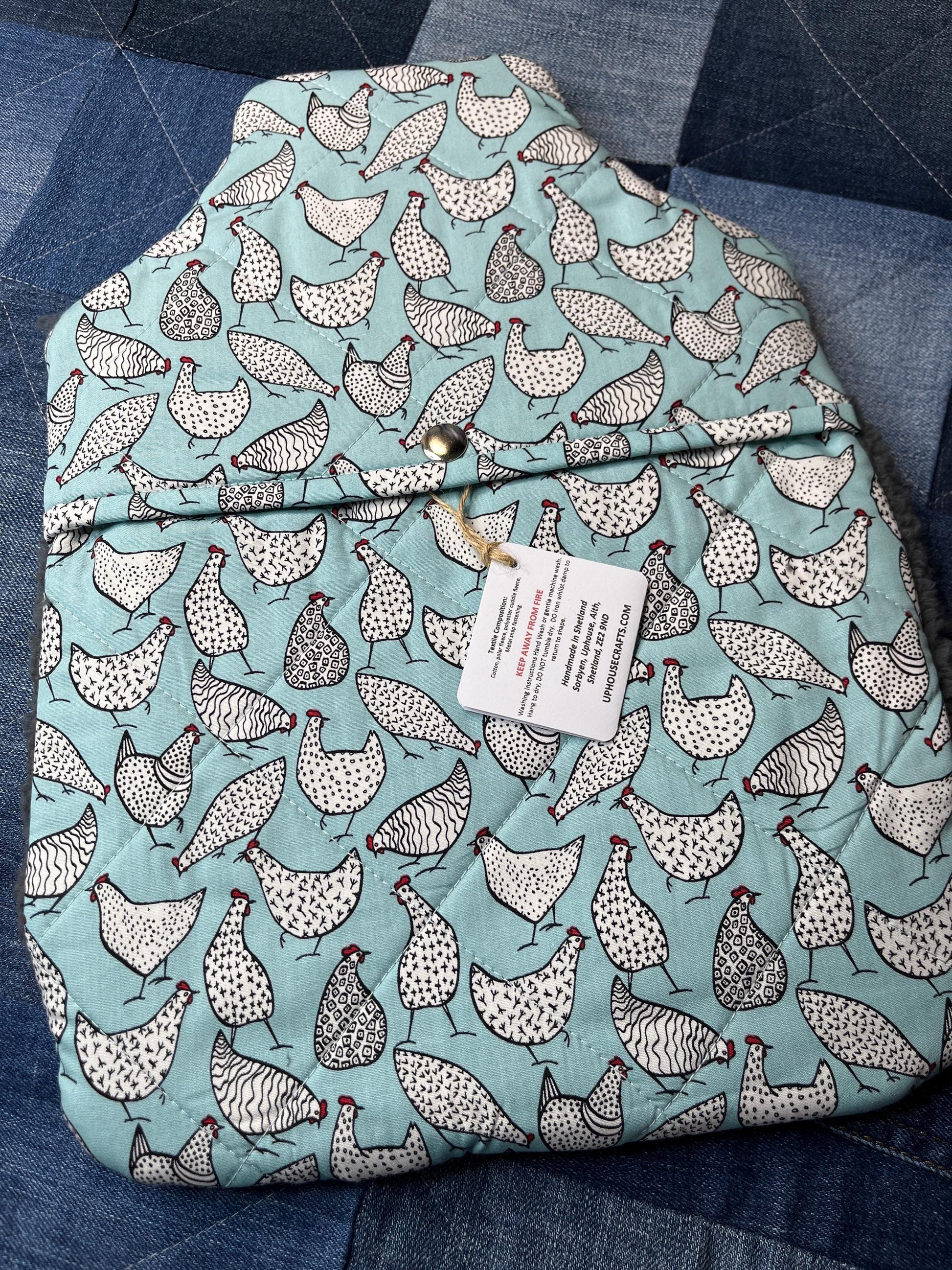 Hot Water Bottle Cover - Mint Chicken - Uphouse Crafts