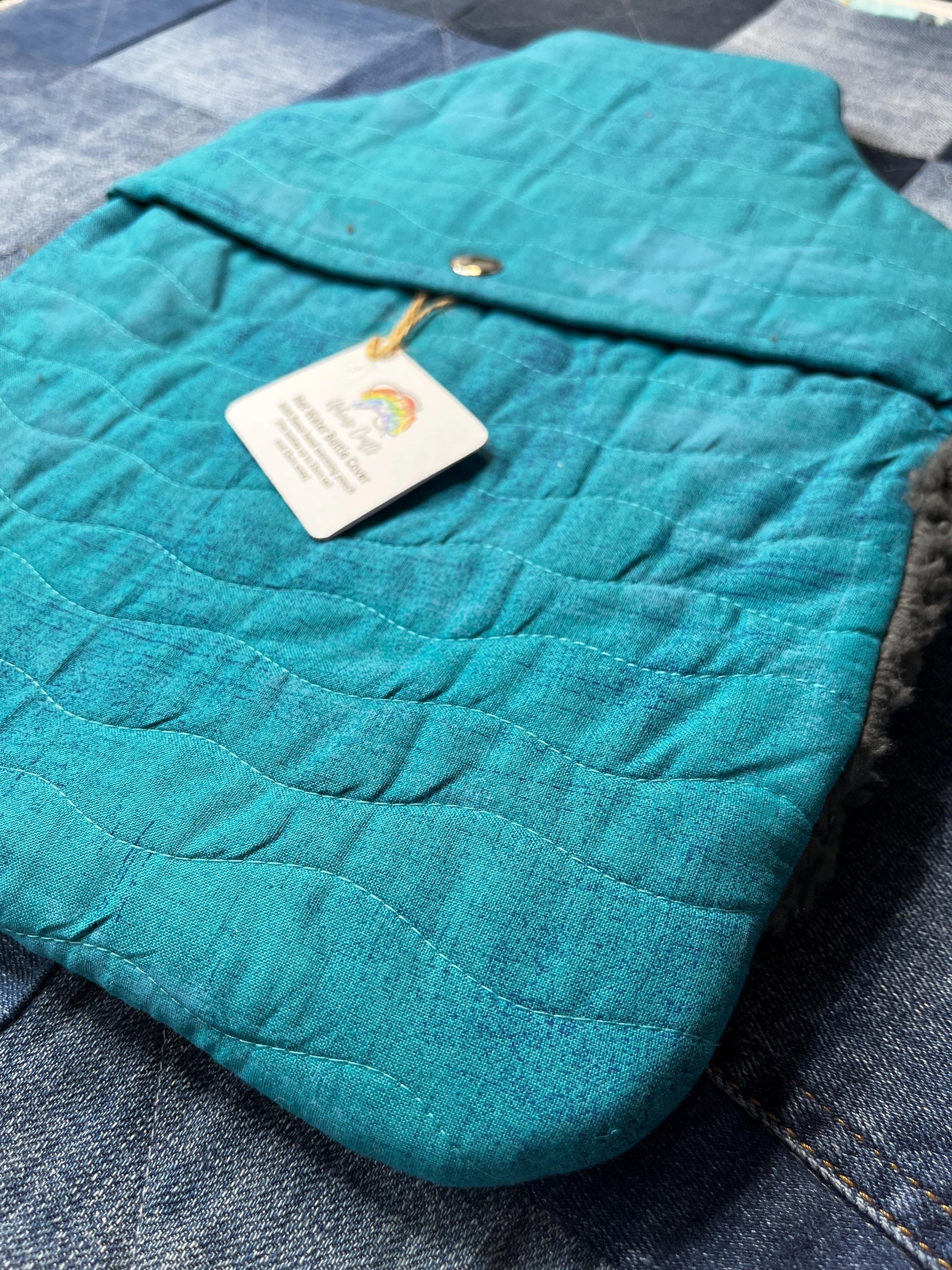 Hot Water Bottle Cover - Teal - Uphouse Crafts