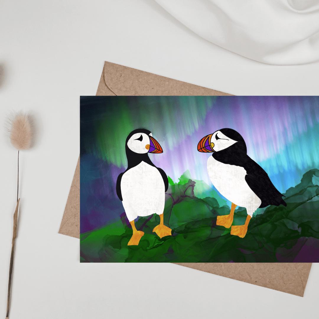 Greetings Card | Puffin - Set of 5 Notecards - Uphouse Crafts