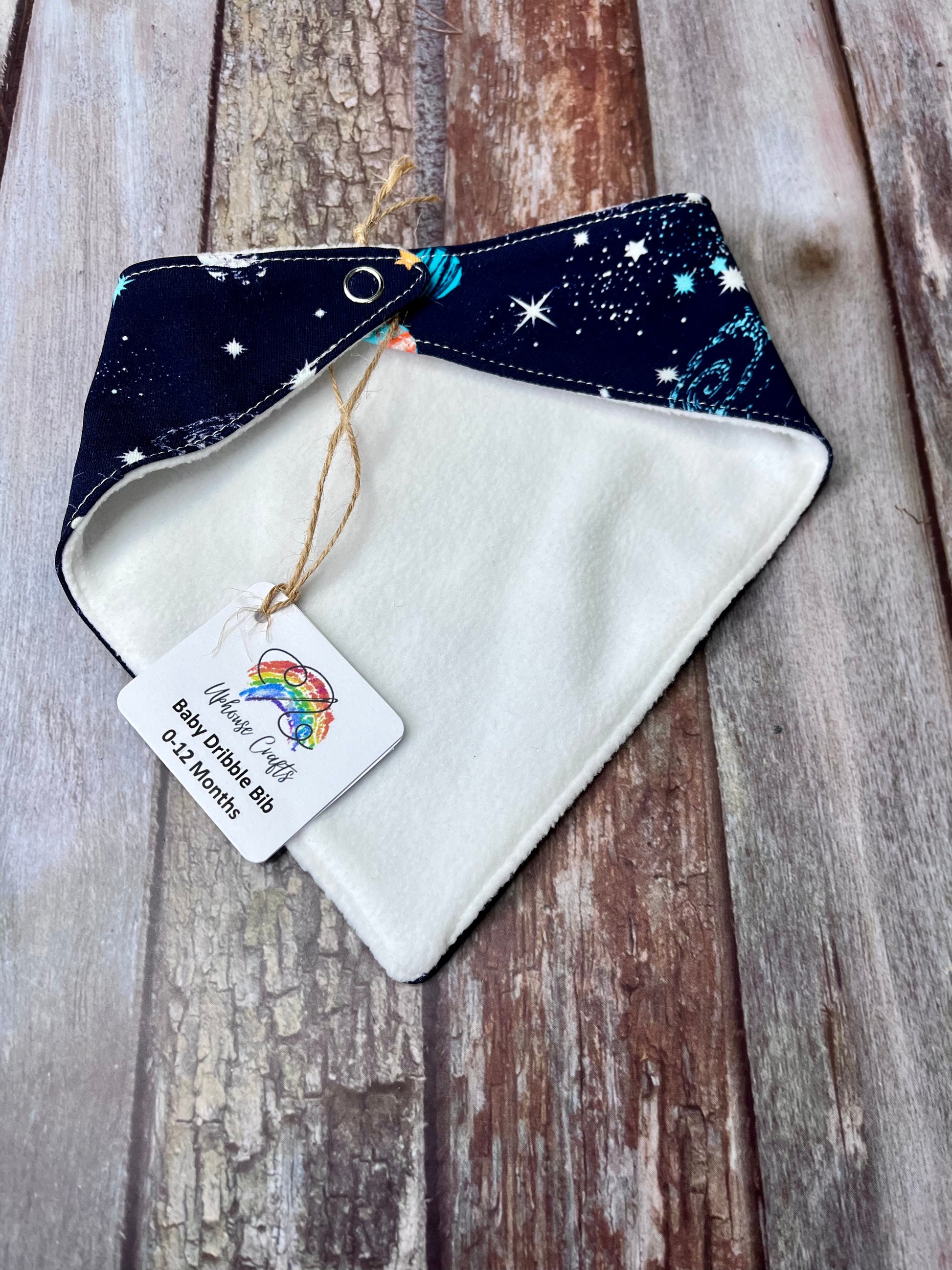 Baby Dribble Bandana Bib 0-12 months - Space - Uphouse Crafts