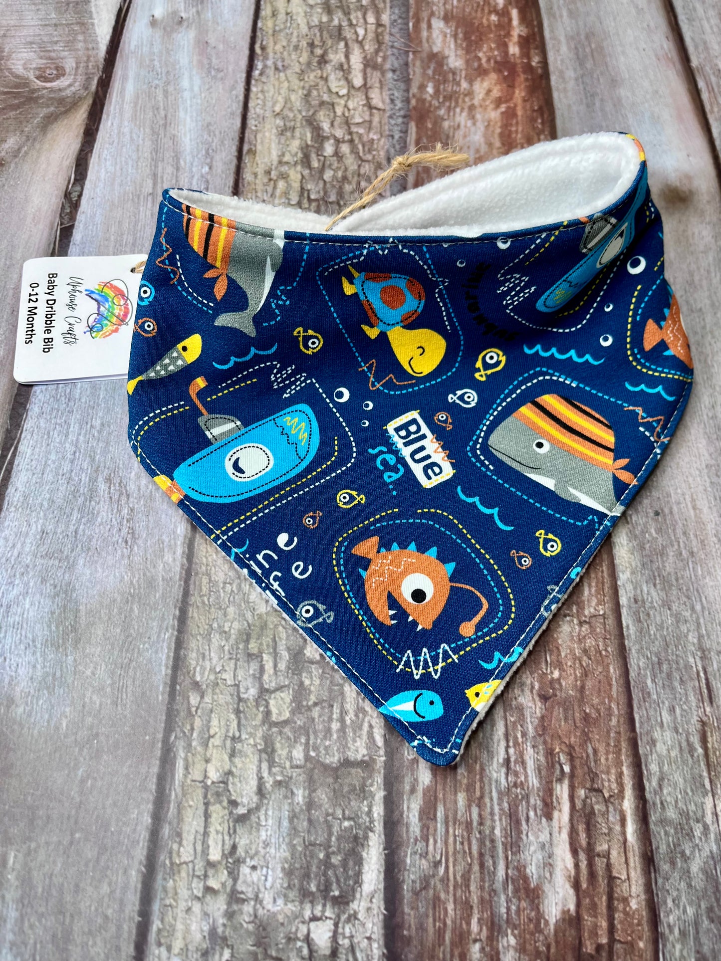 Baby Dribble Bandana Bib 0-12 months - Sea Life - Uphouse Crafts