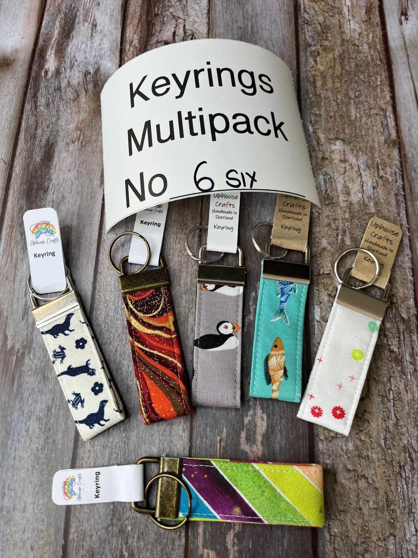 Keyring Multipack, Puffin Key Chain, Rainbow Keyring, Mixed Pack - Uphouse Crafts