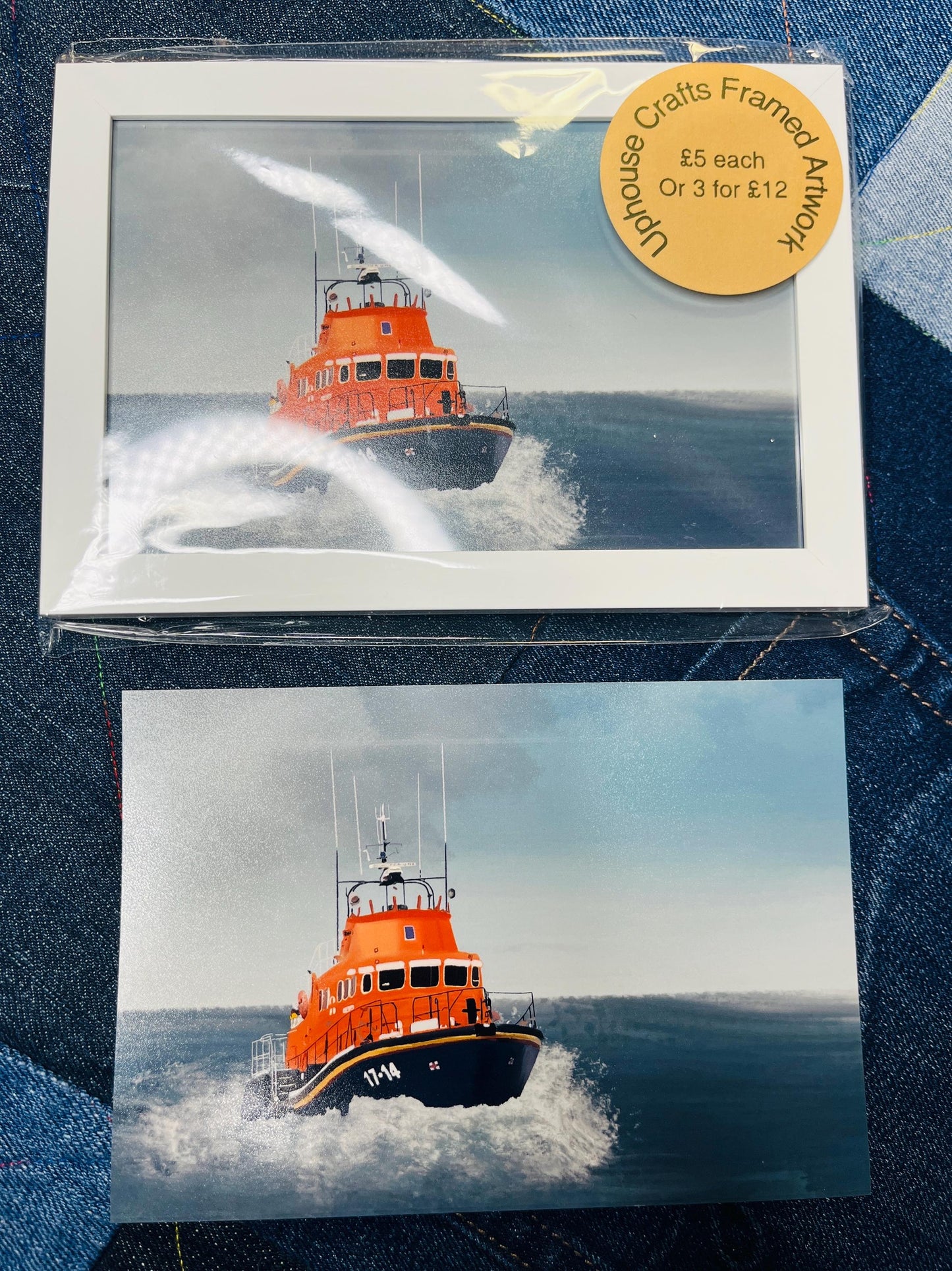 Lifeboat | Rescue Helicopter Digital Framed 4x6” Printed artwork - Uphouse Crafts