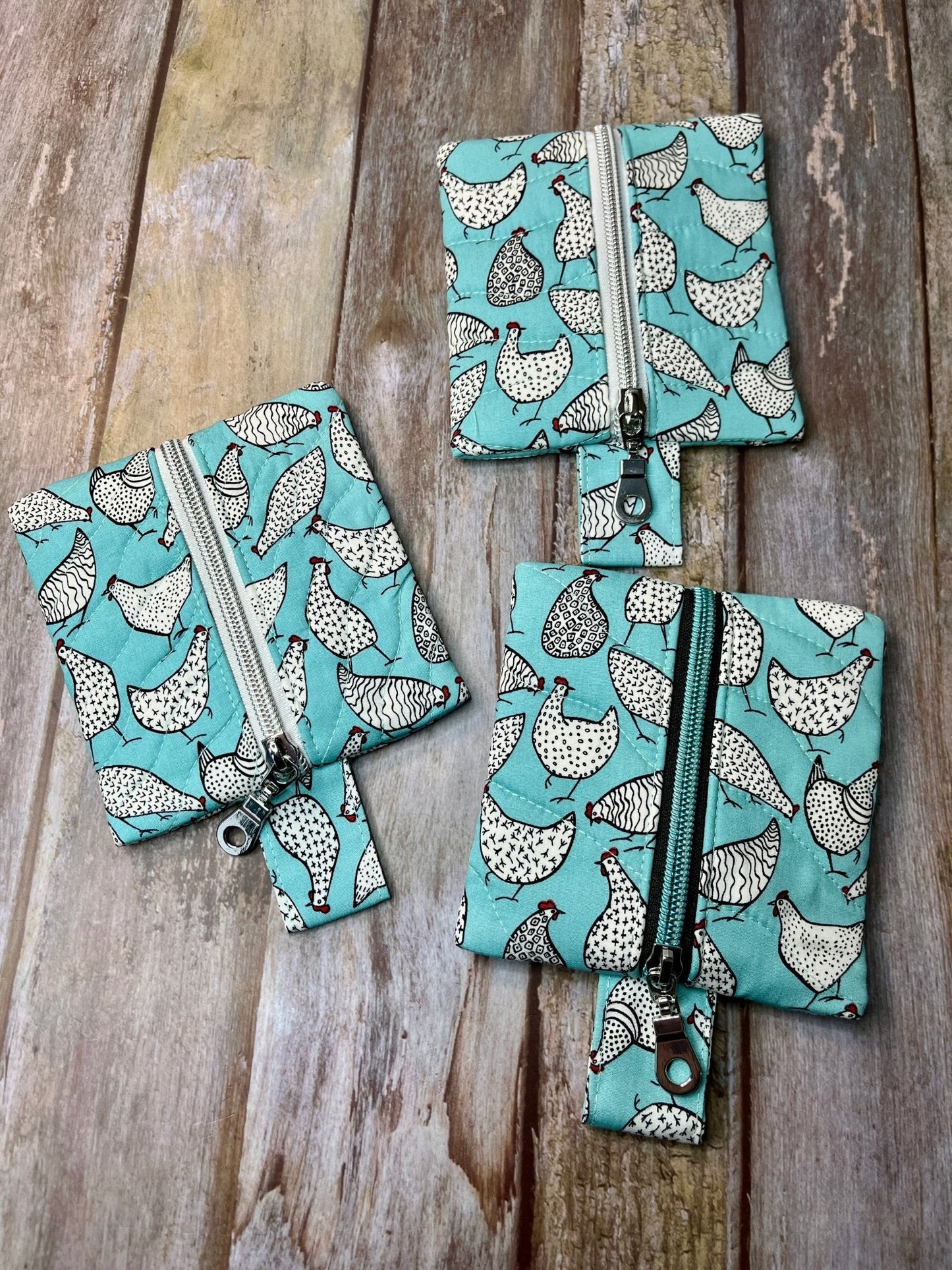 Mini Zip Pouch - Chickens - Uphouse Crafts