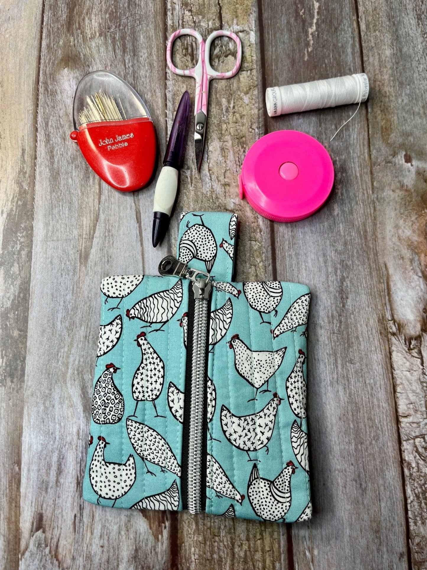 Mini Zip Pouch |Chickens