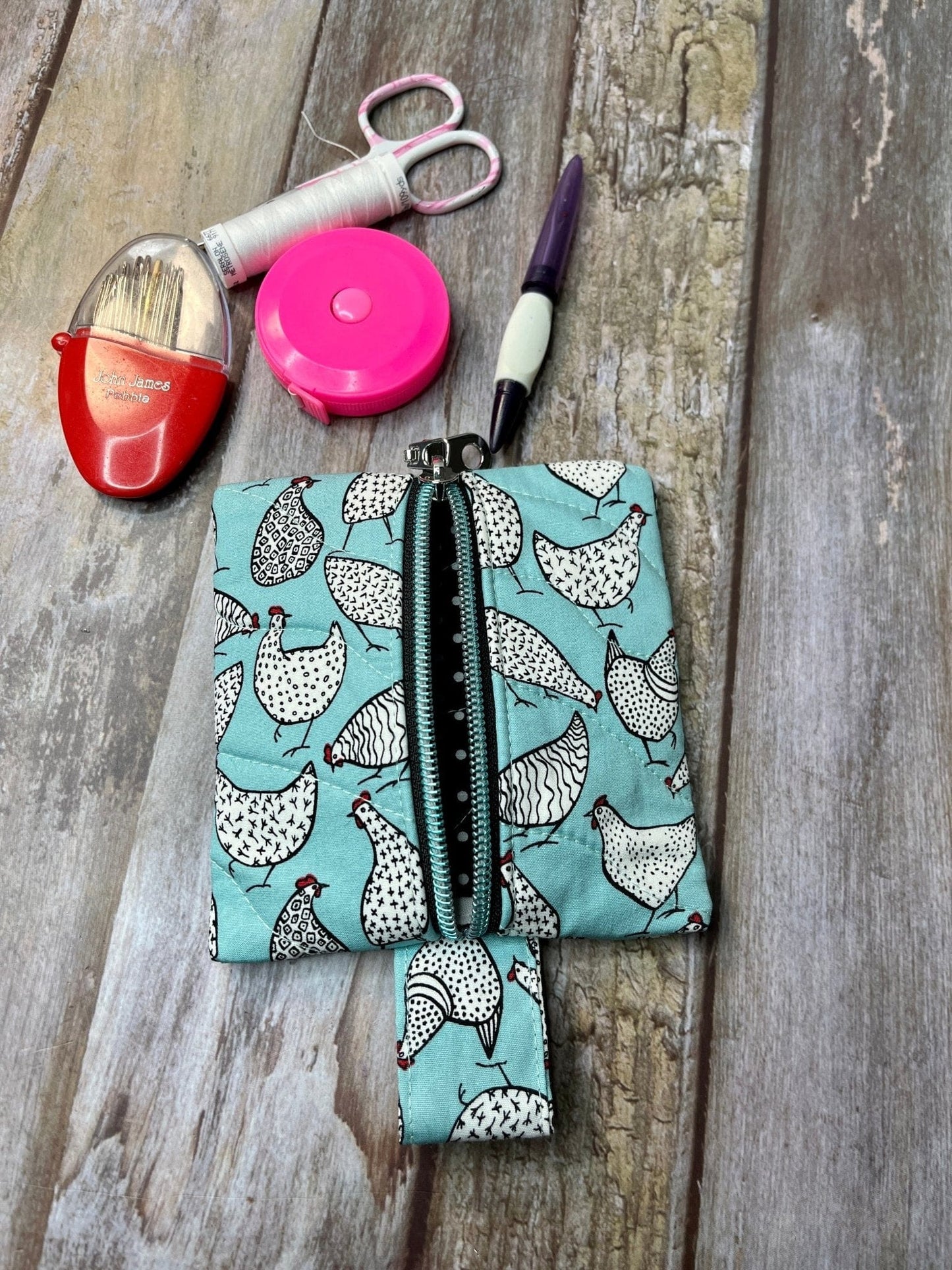 Mini Zip Pouch |Chickens