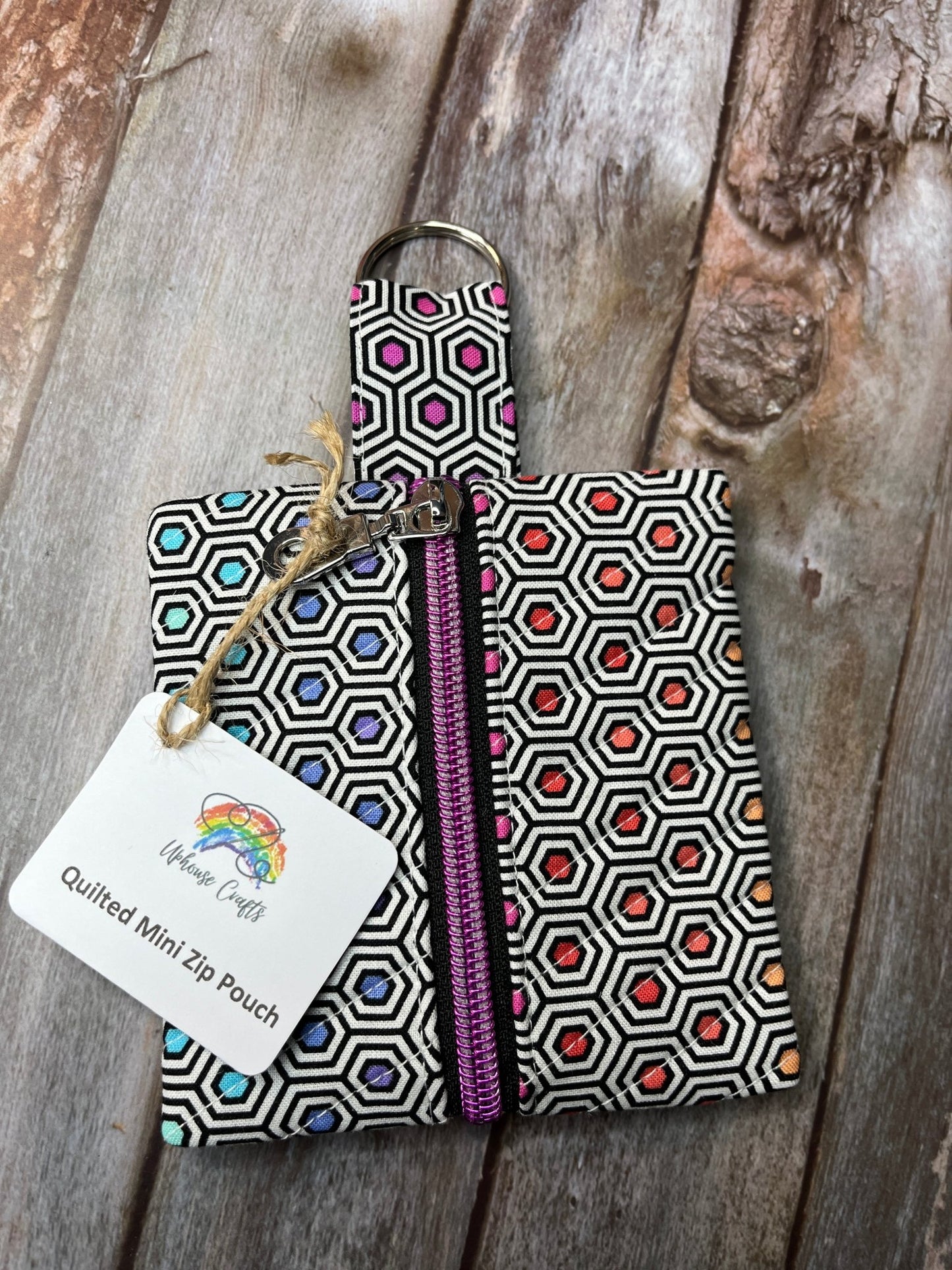 Mini Zip Pouch - Monotone Rainbow - Uphouse Crafts