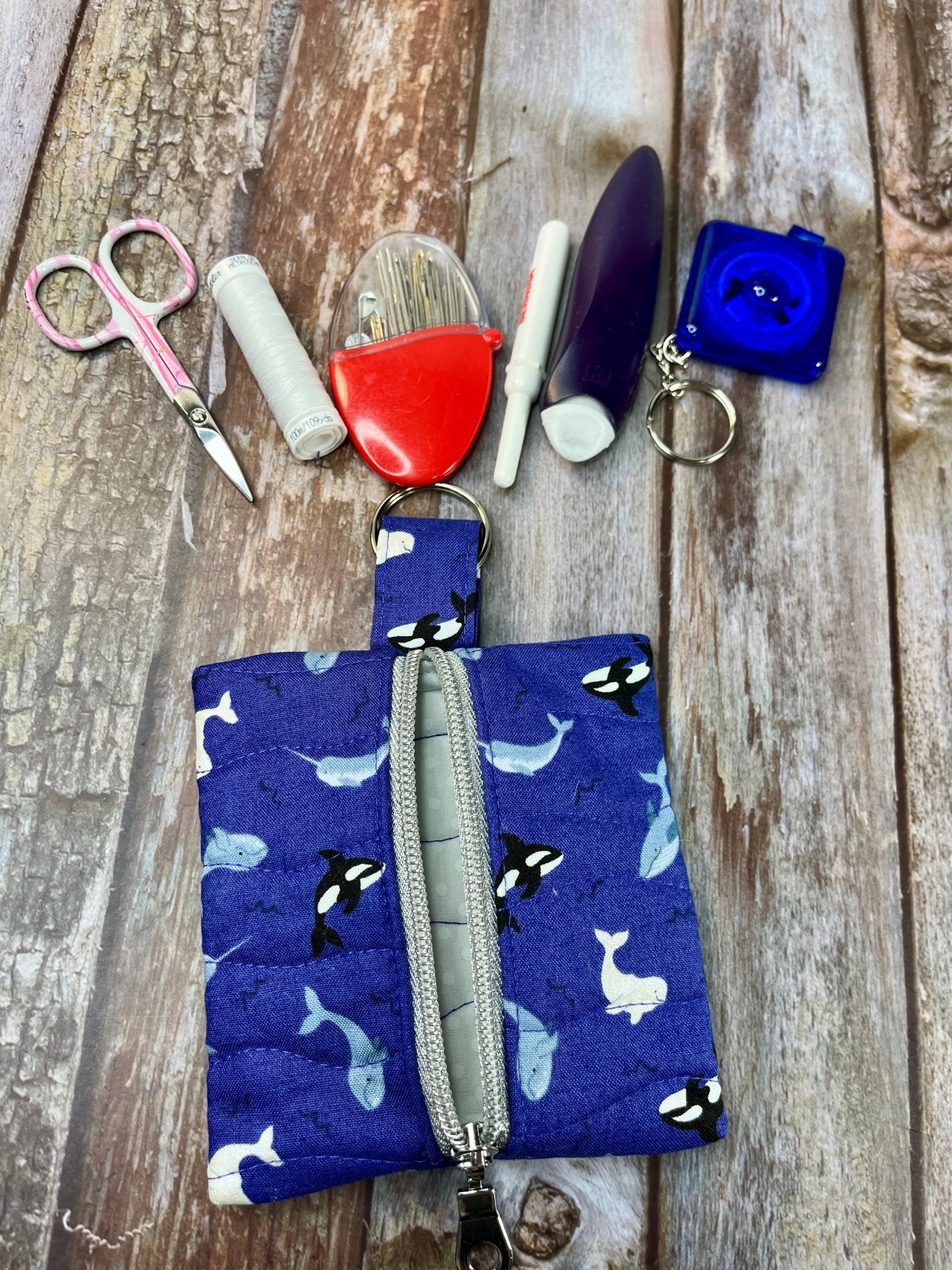 Mini Zip Pouch - Orca’s - Uphouse Crafts