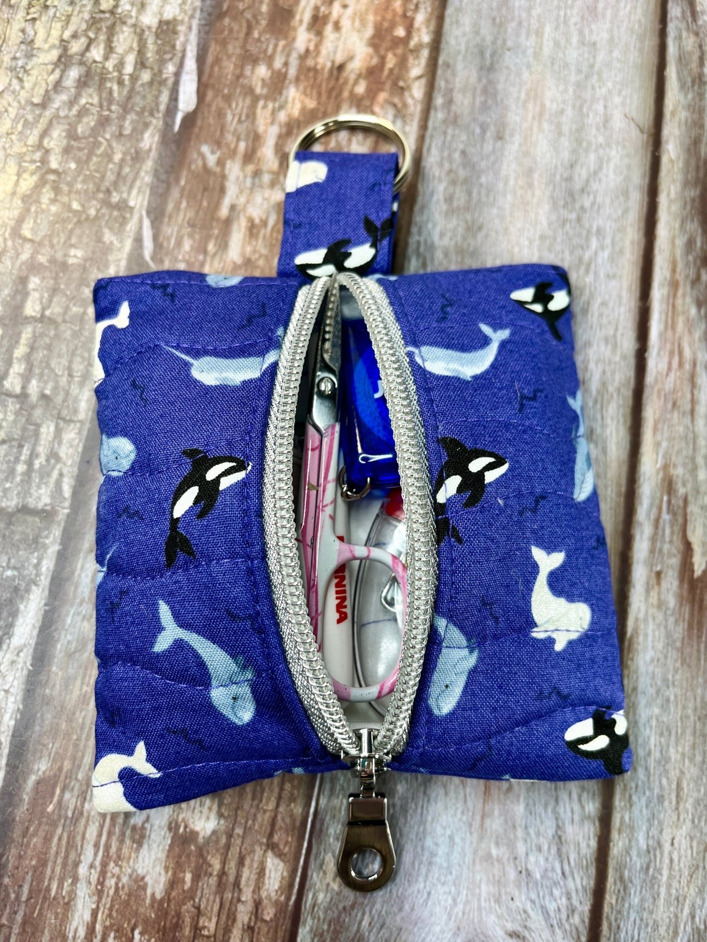 Mini Zip Pouch - Orca’s - Uphouse Crafts