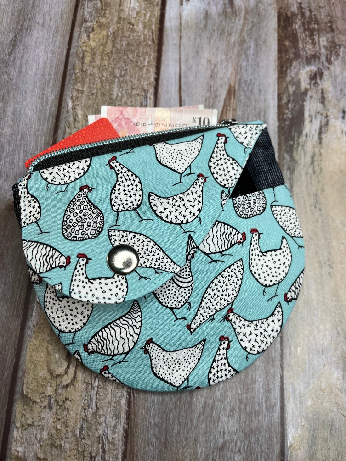 Mint Chicken Round Wing Zip Purse - Uphouse Crafts