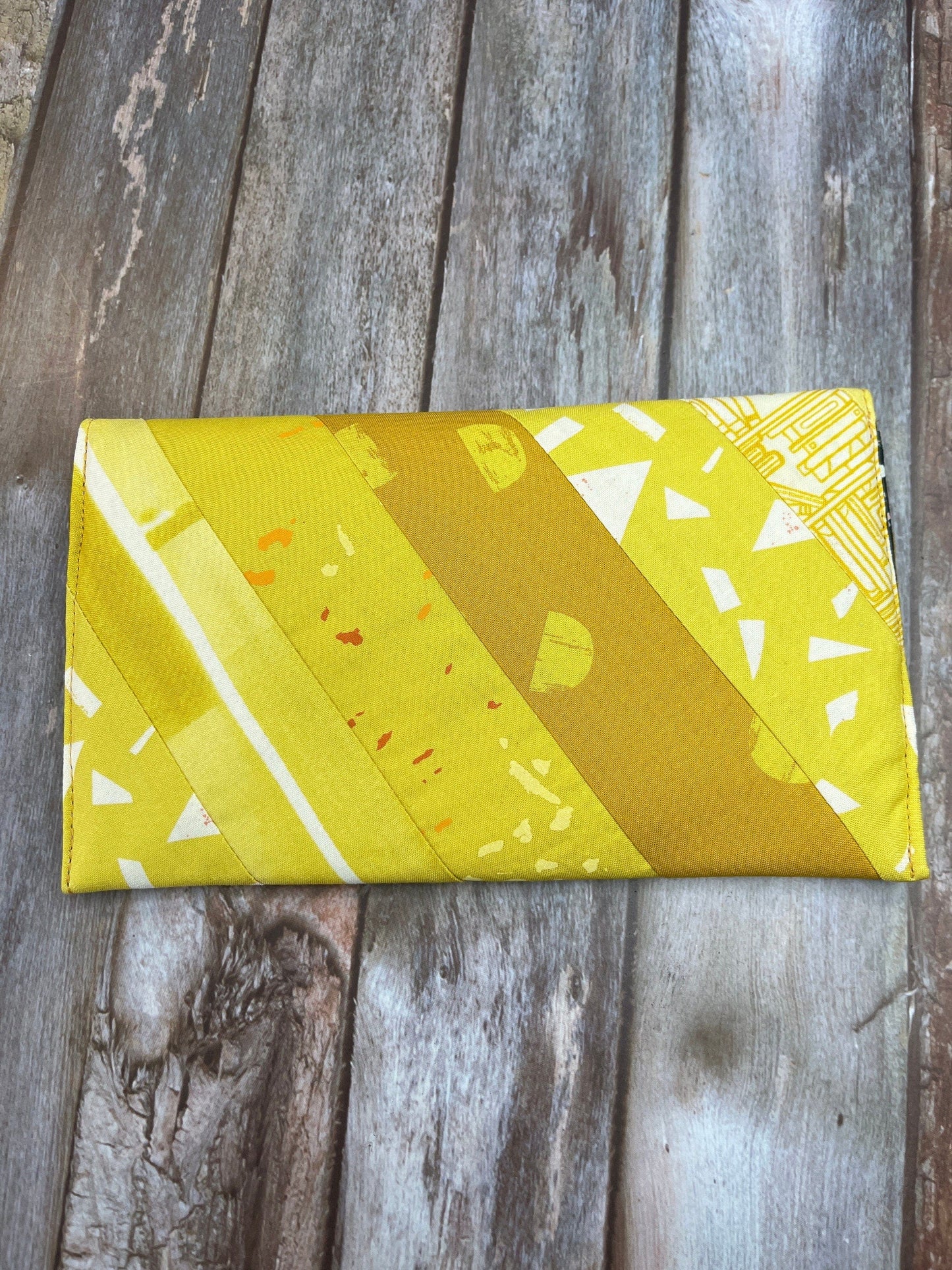 Mustard Yellow Slim Purse | Patchwork Purse | Phone Clutch Wallet