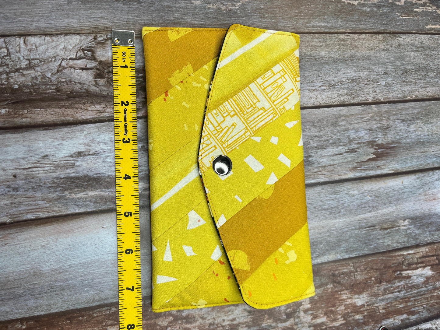 Mustard Yellow Slim Purse | Patchwork Purse | Phone Clutch Wallet - Uphouse Crafts