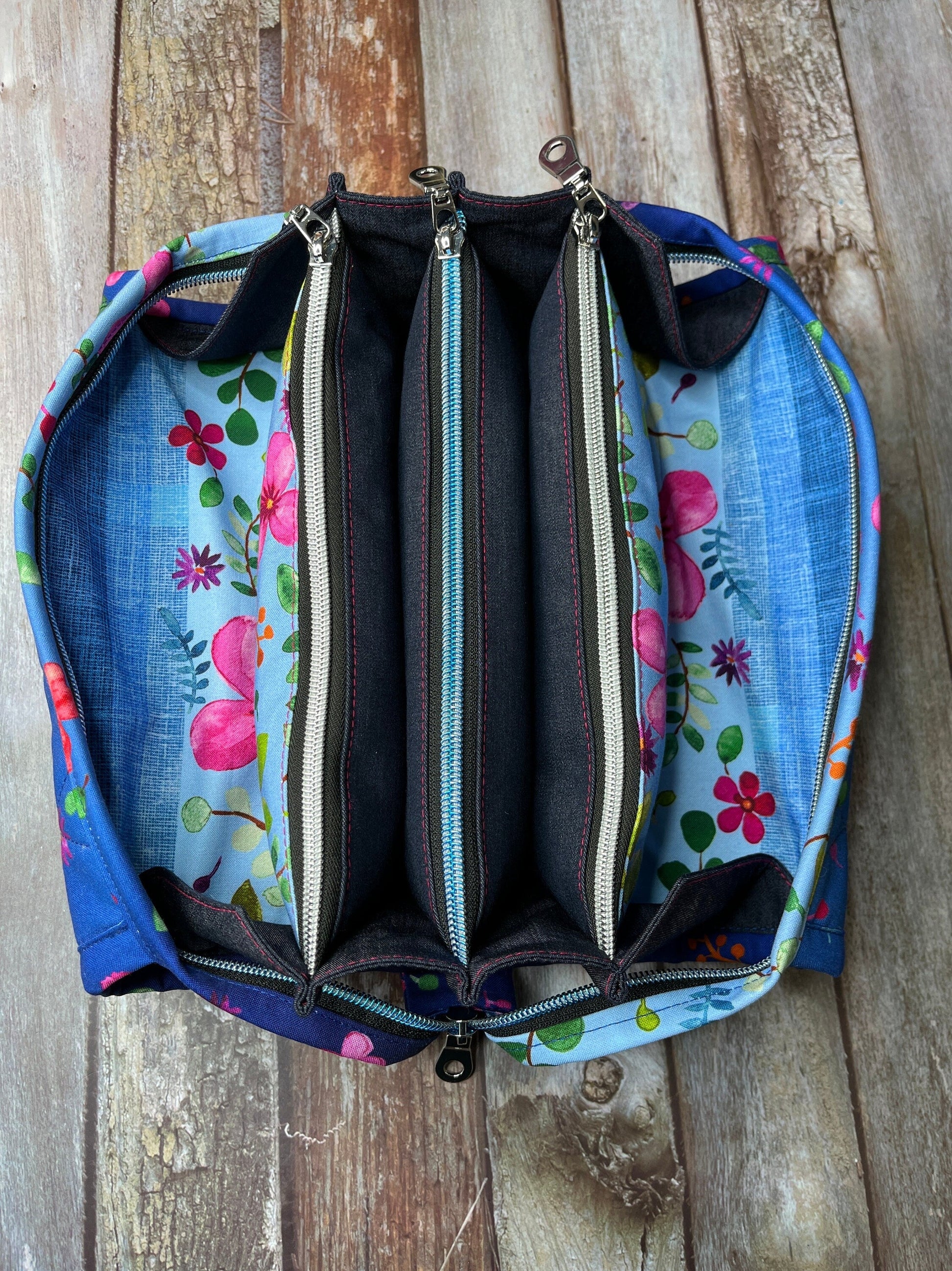Navy Floral Sew Together Bag - Uphouse Crafts