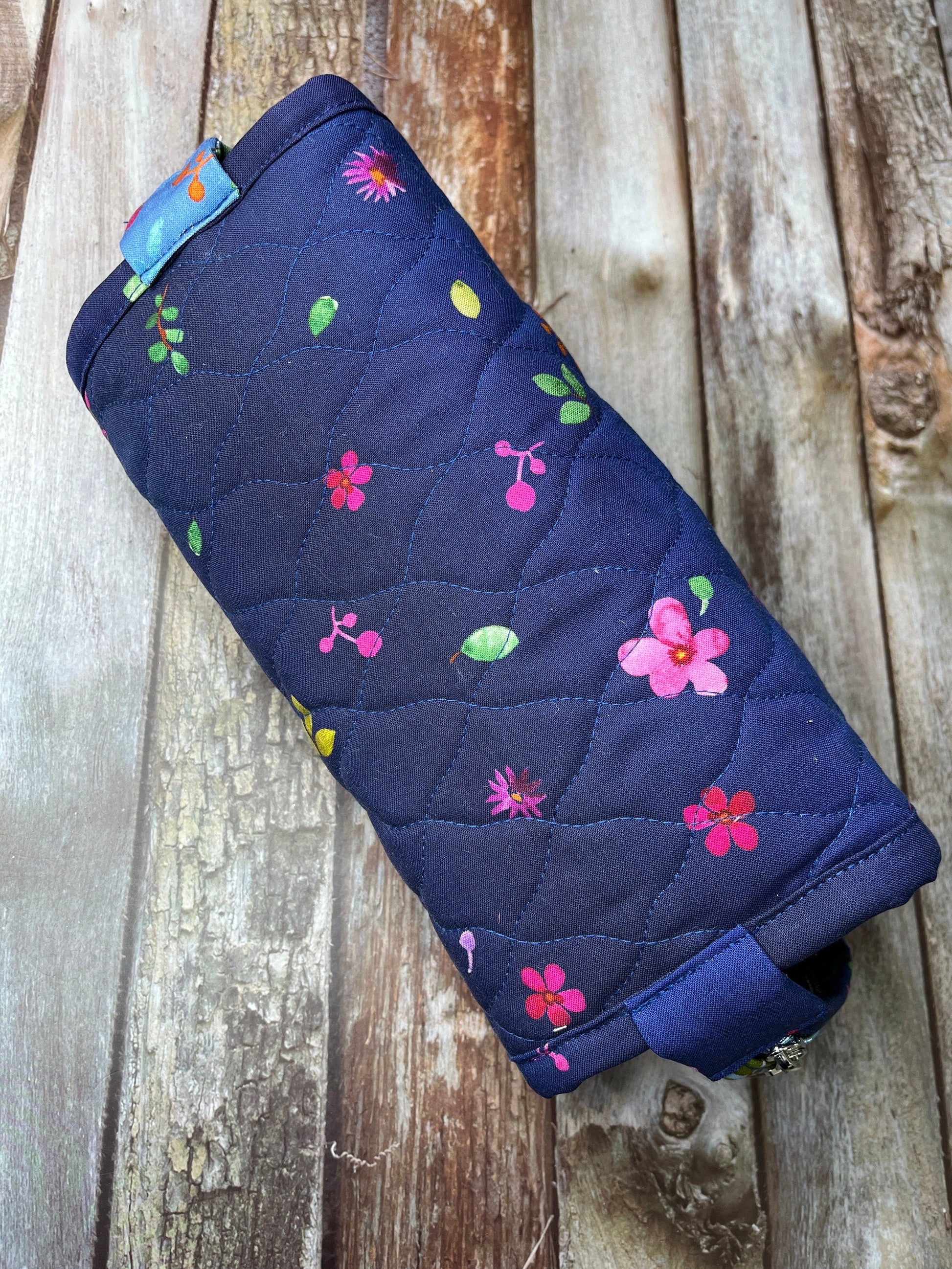 Navy Floral Sew Together Bag - Uphouse Crafts