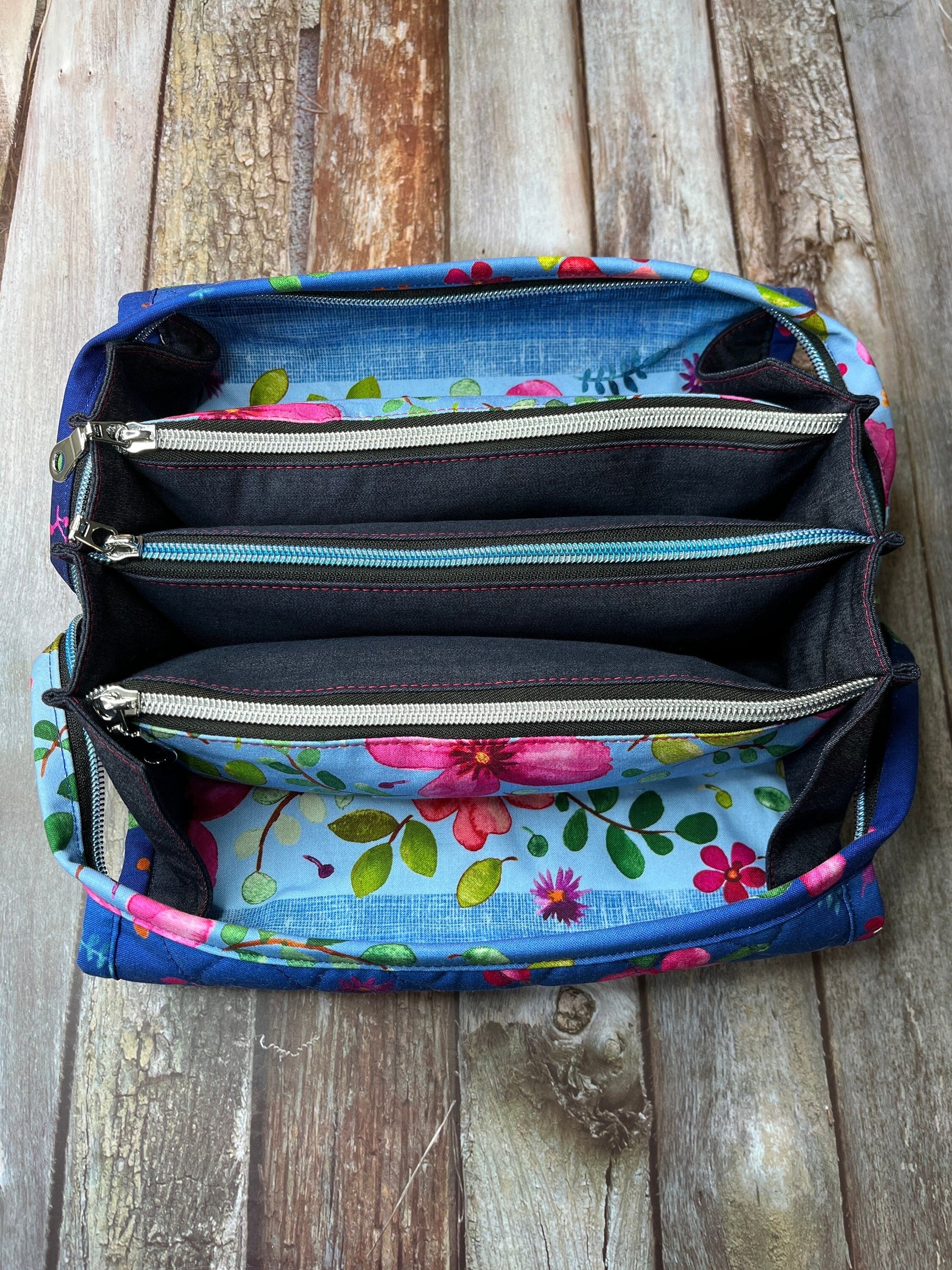 Navy Floral Sew Together Bag - Uphouse Crafts