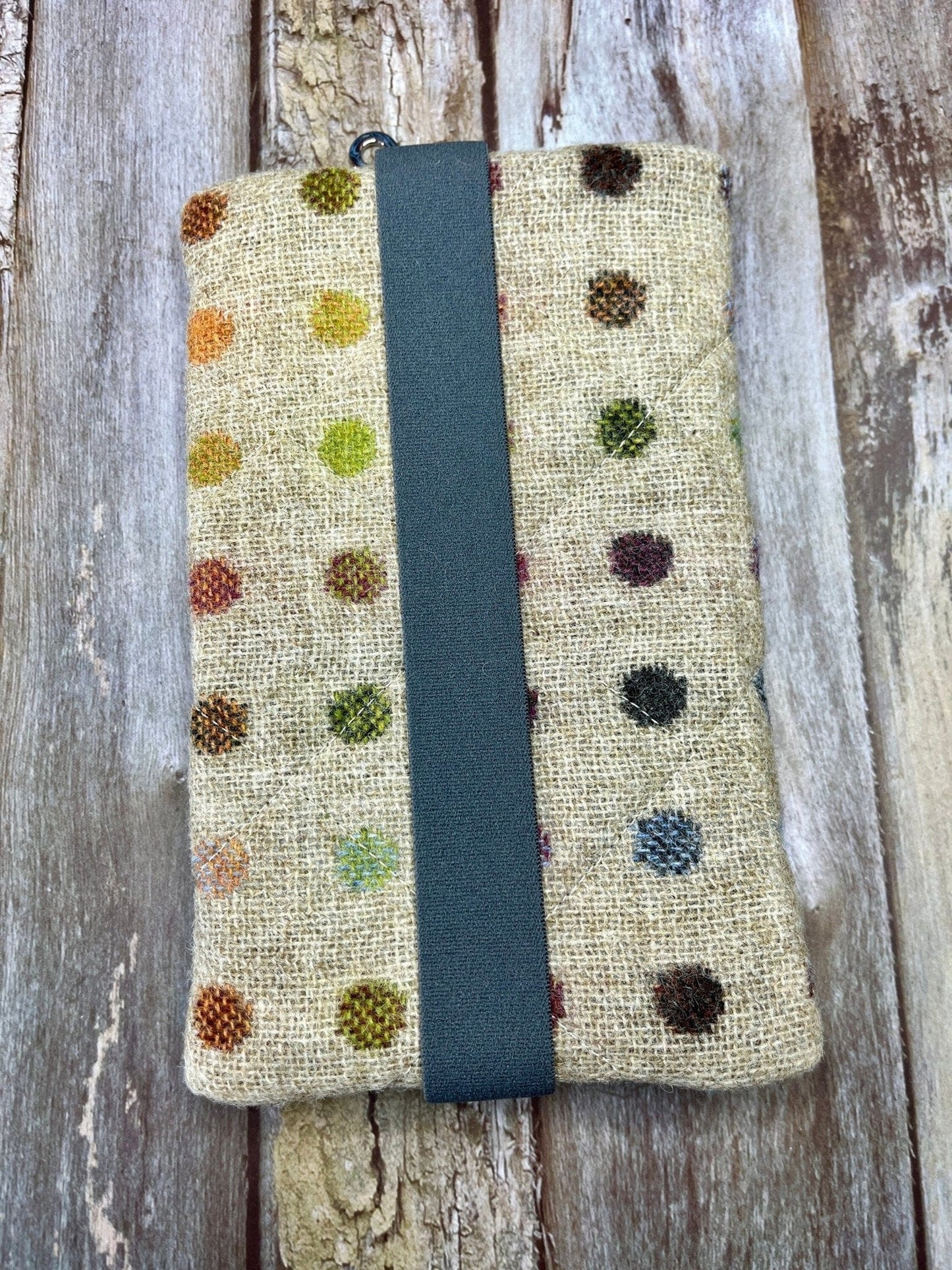 Notebook Pencil Case - Beige Rainbow Dot Tweed