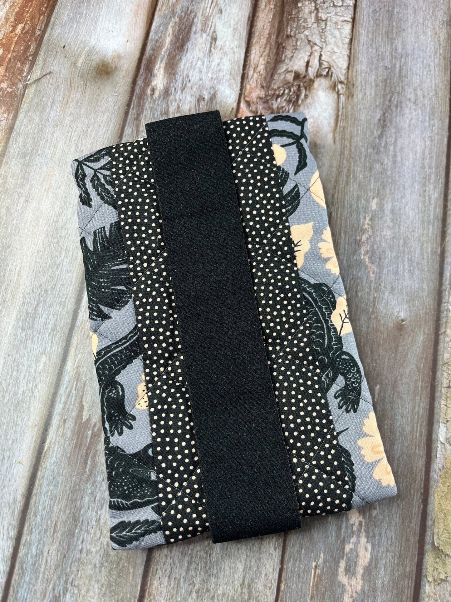 Notebook Pencil Case - Black Pink Grey Patchwork