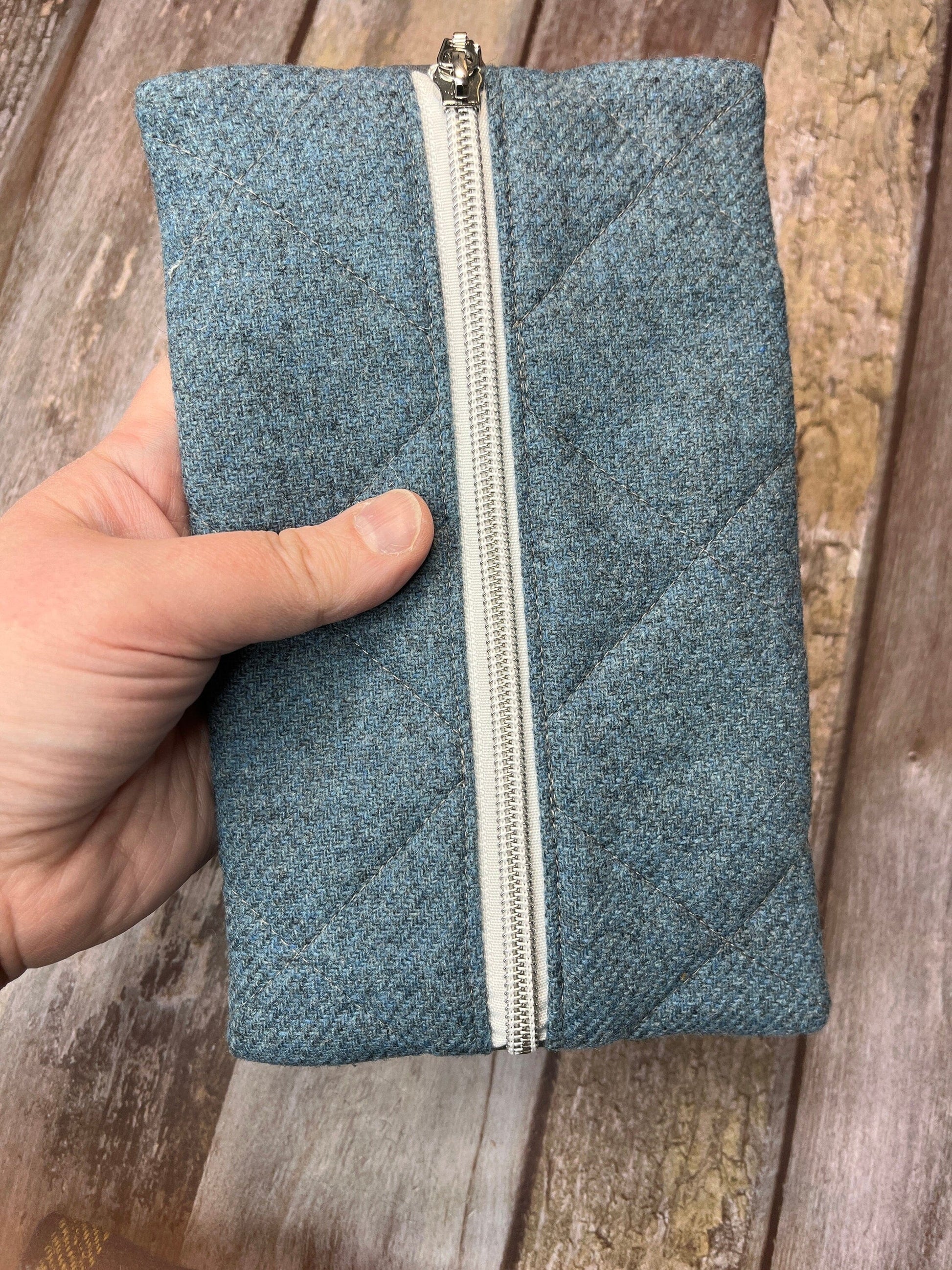 Notebook Pencil Case | Blue Tweed