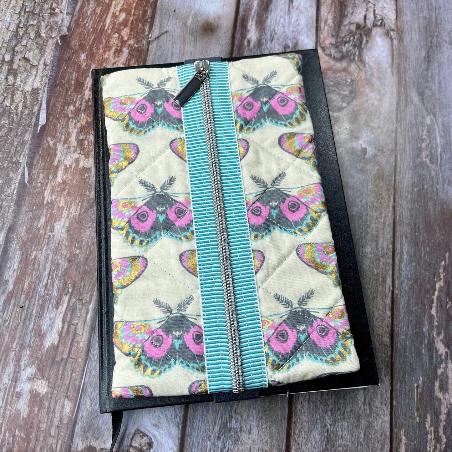 Notebook Pencil Case - Cream Lilac Butterfly