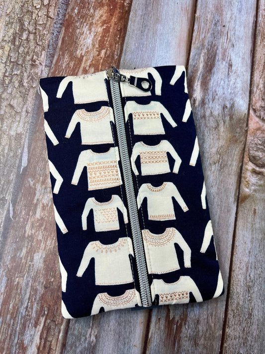 Notebook Pencil Case -Navy Sweater