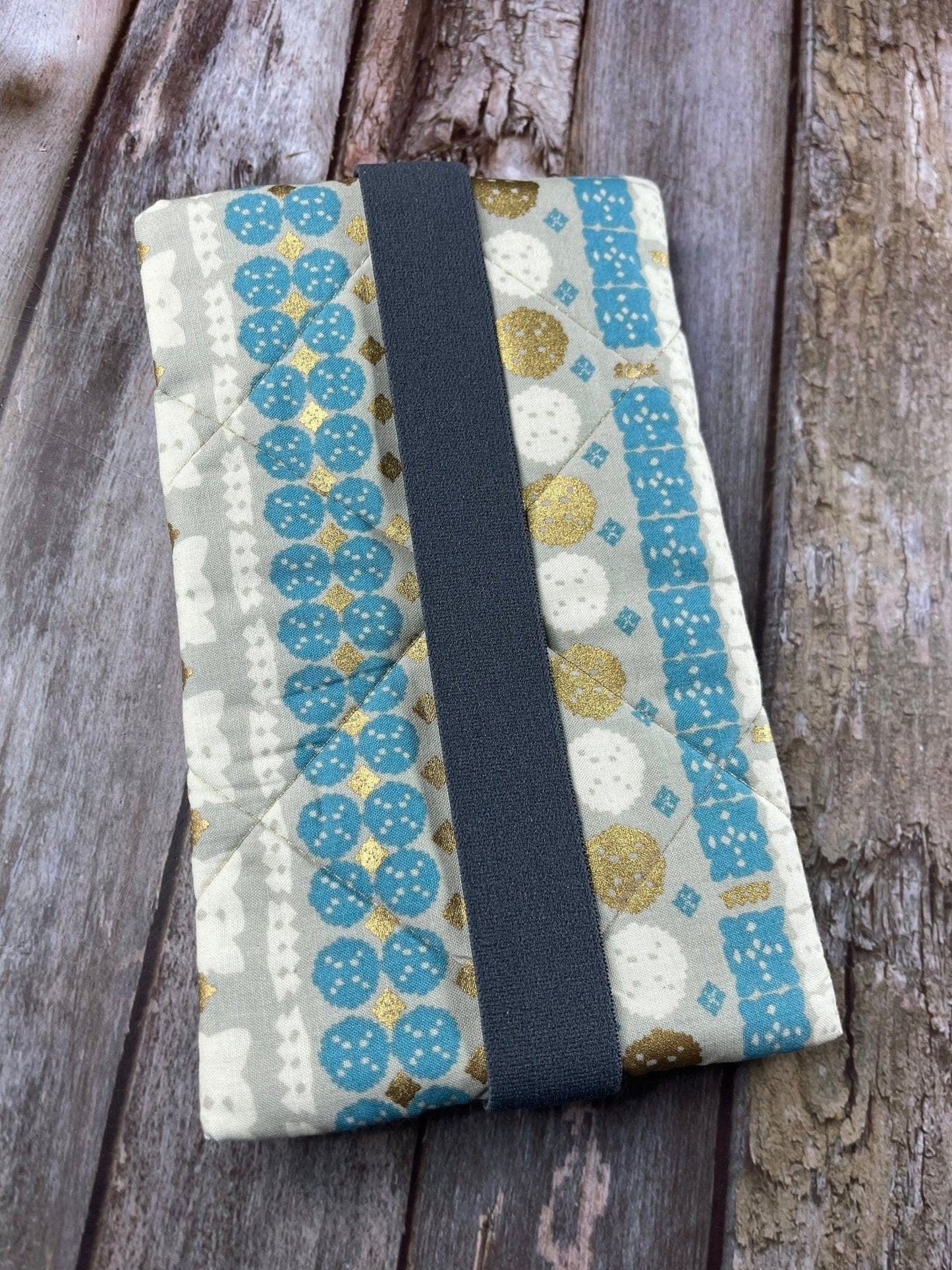 Notebook Pencil Case - Turquoise Gold Cream