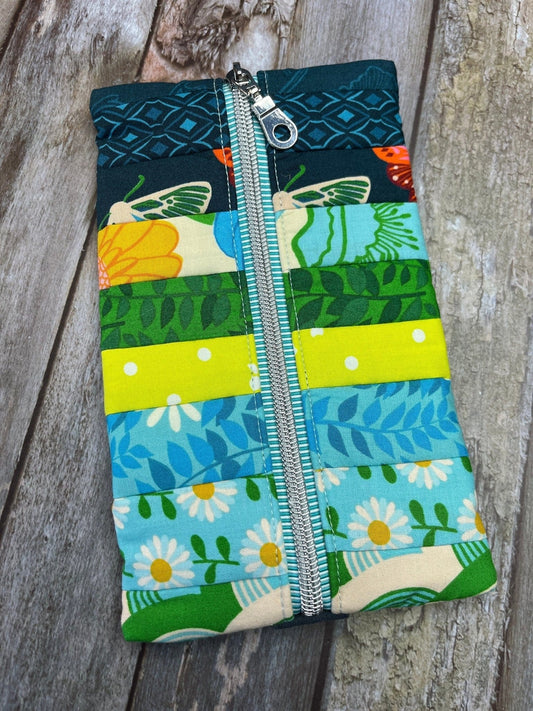 Notebook Pencil Case - Yellow Green Blue Patchwork