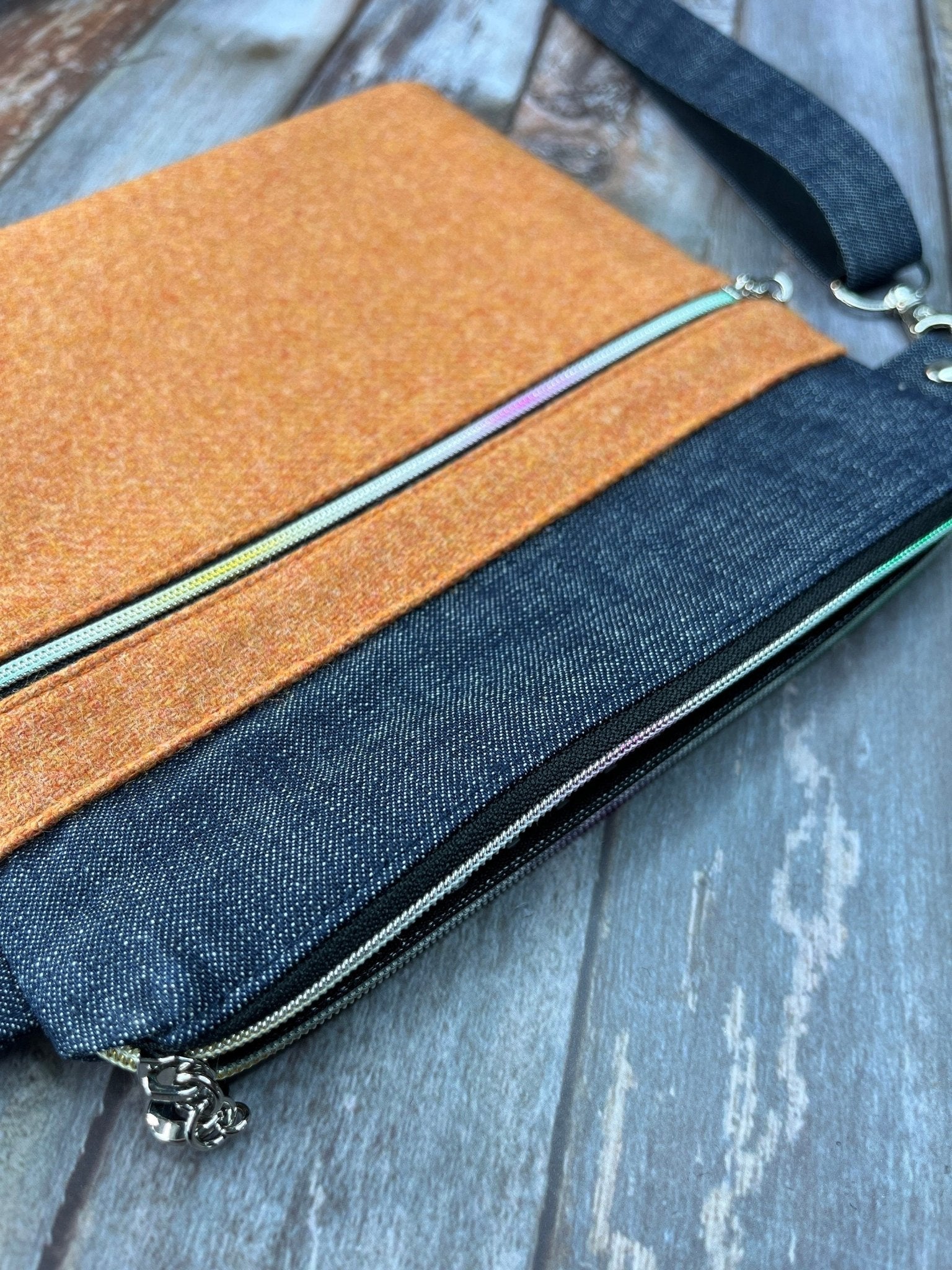 Orange Wool Tweed Crossbody Bag - Uphouse Crafts