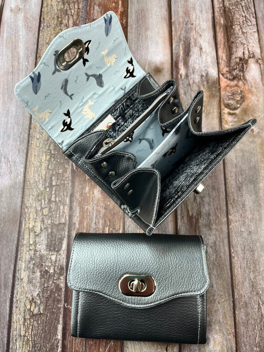 Orca Faux Leather Clutch Wallet | Vegan Leather Purse - Uphouse Crafts