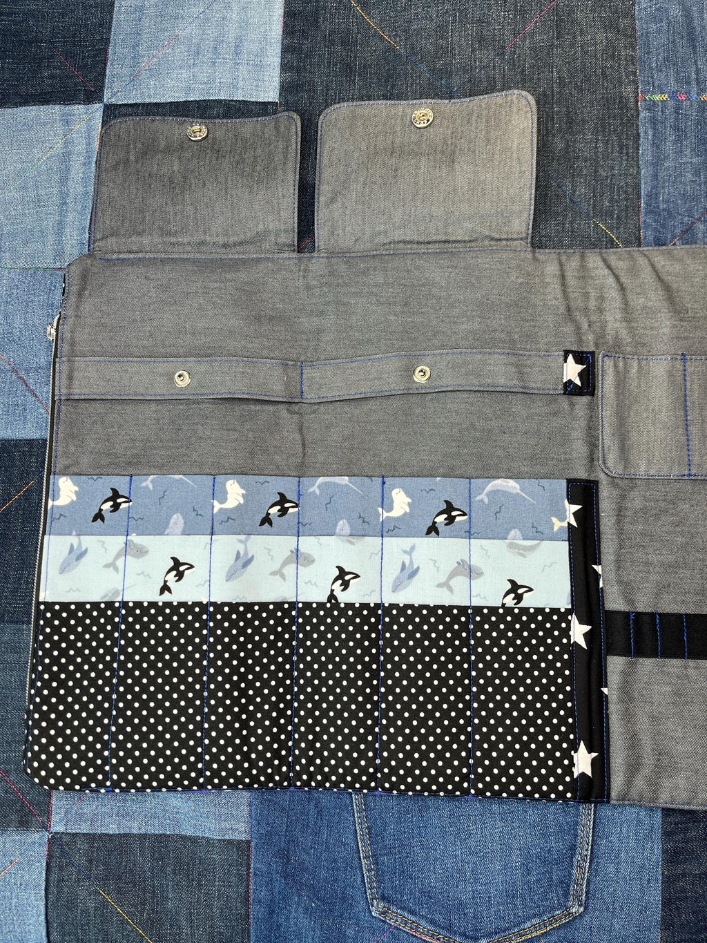 Orca Knitting Needle Case & Zip Pouch - Uphouse Crafts