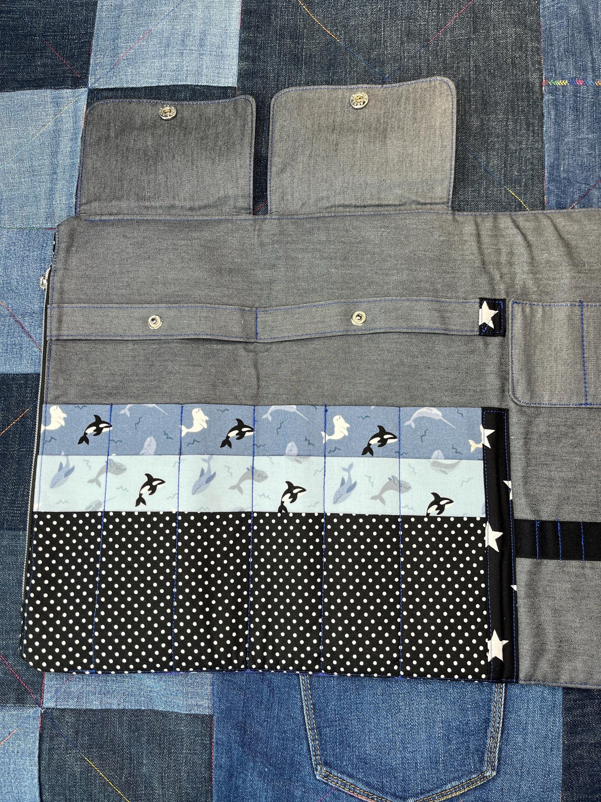 Orca Knitting Needle Case & Zip Pouch - Uphouse Crafts