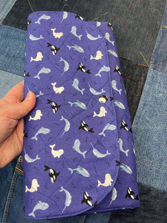 Orca Knitting Needle Case & Zip Pouch - Uphouse Crafts